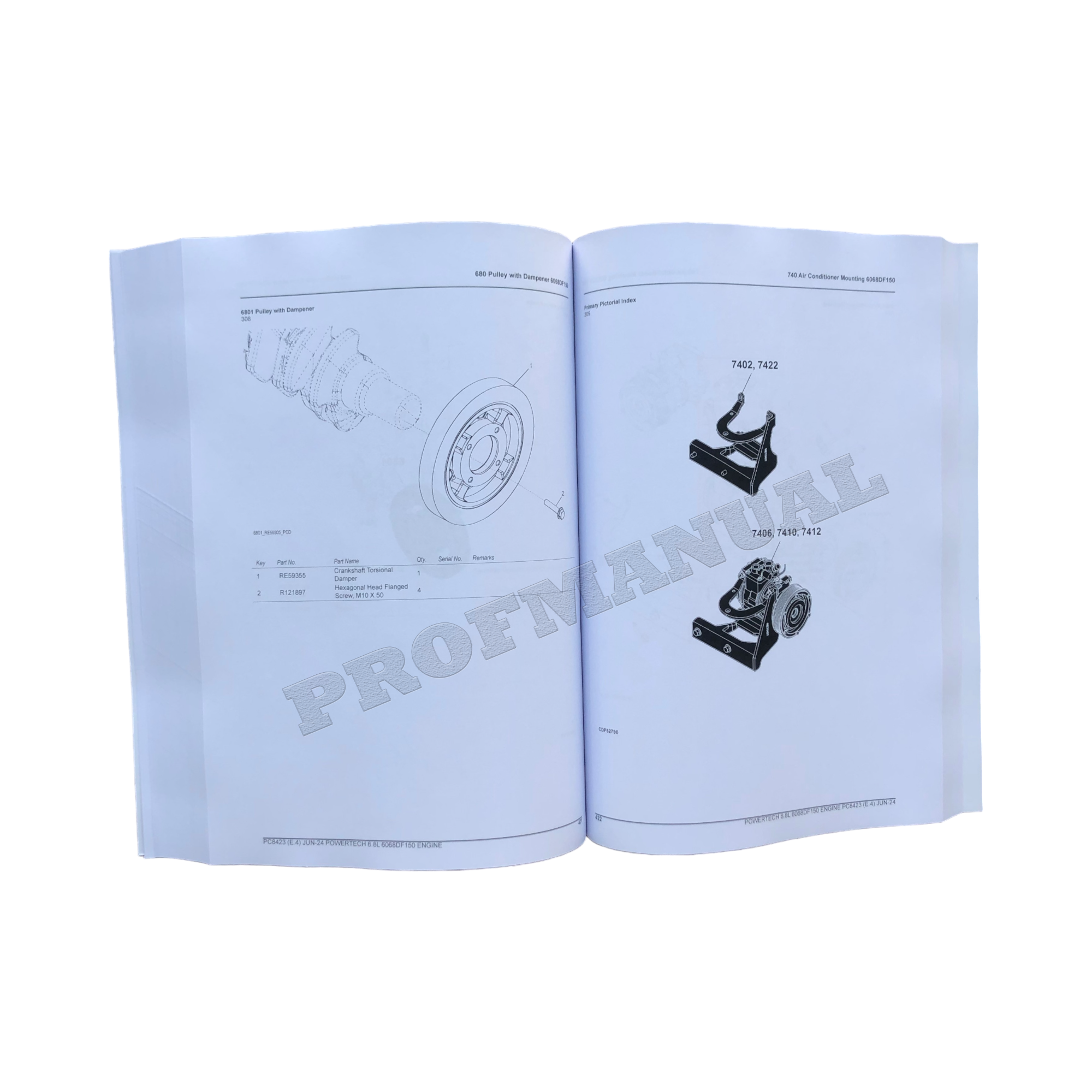 John Deere PowerTech 6.8L 6068DF150 Engine Parts Catalog Manual
