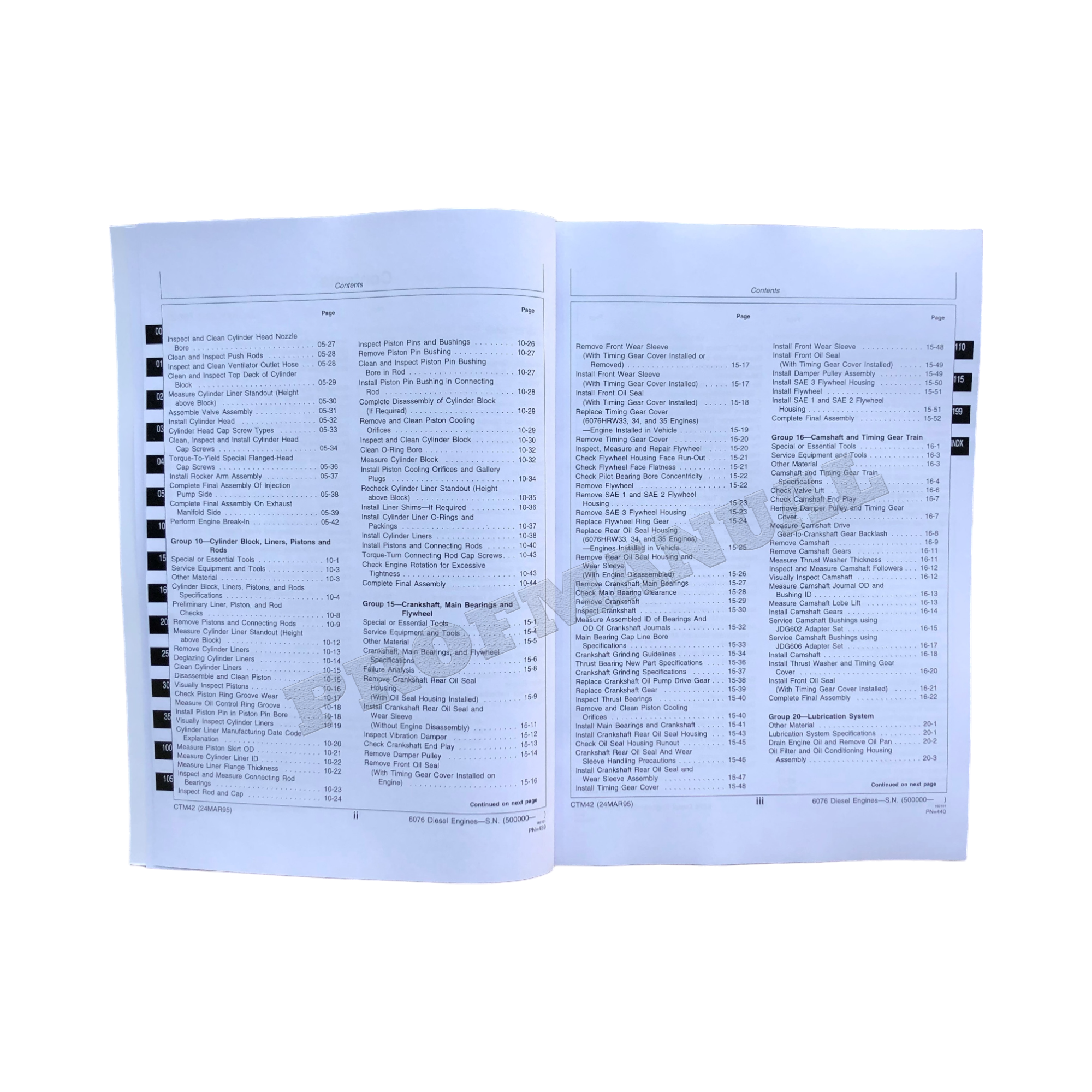 John Deere 7.6L 6076 Engine REPAIR SERVICE TECHNICAL MANUAL CTM42