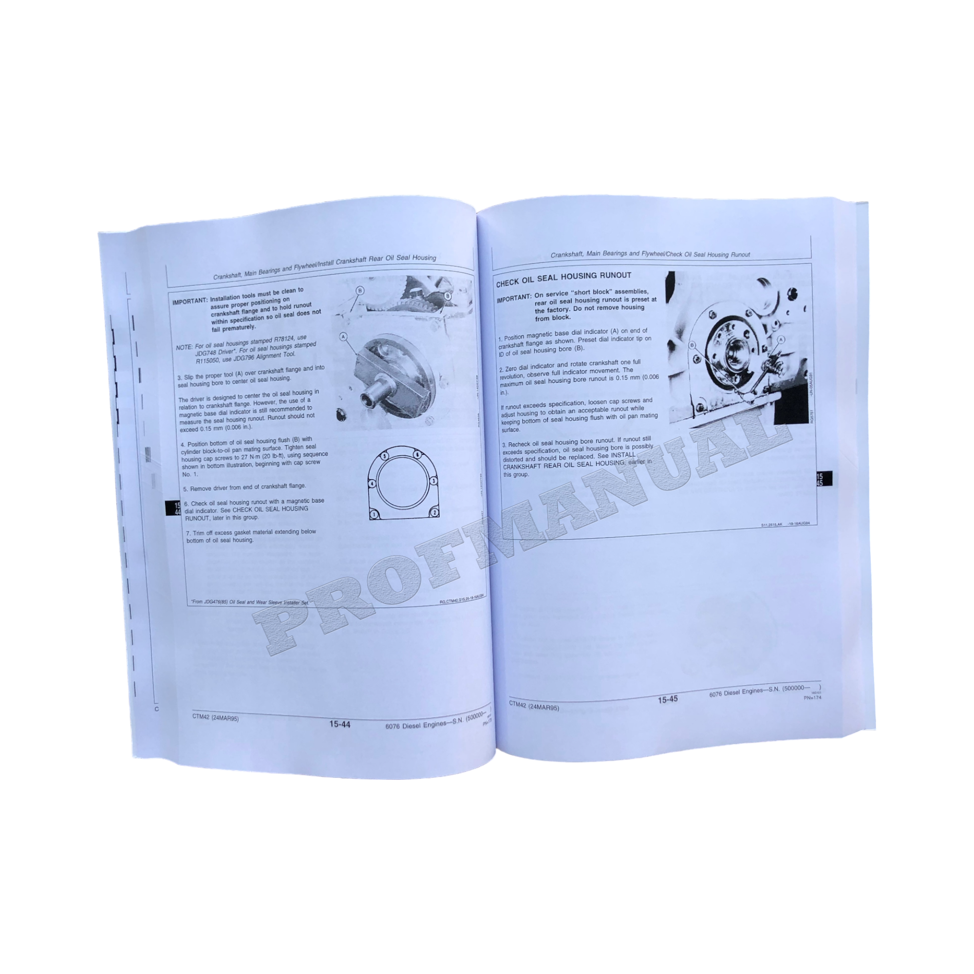 John Deere 7.6L 6076 Engine REPAIR SERVICE TECHNICAL MANUAL CTM42