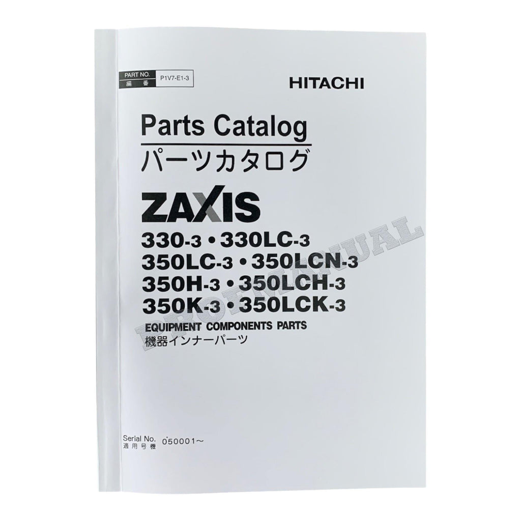 Catálogo de piezas de excavadoras HITACHI ZX350LCH-3 ZX350K-3 ZX350LCK-3