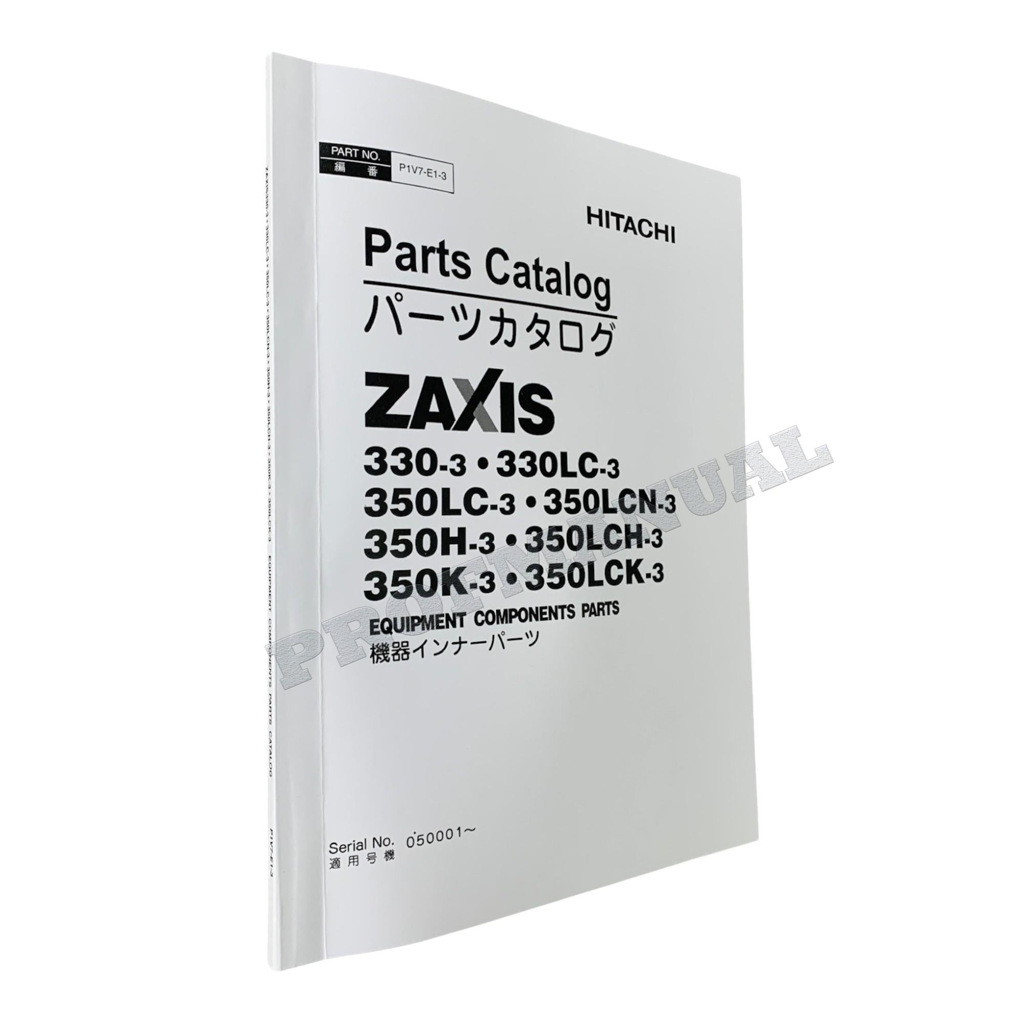 Manual del catálogo de piezas de excavadoras HITACHI ZX330-3 ZX330LC-3 ZX350LC-3