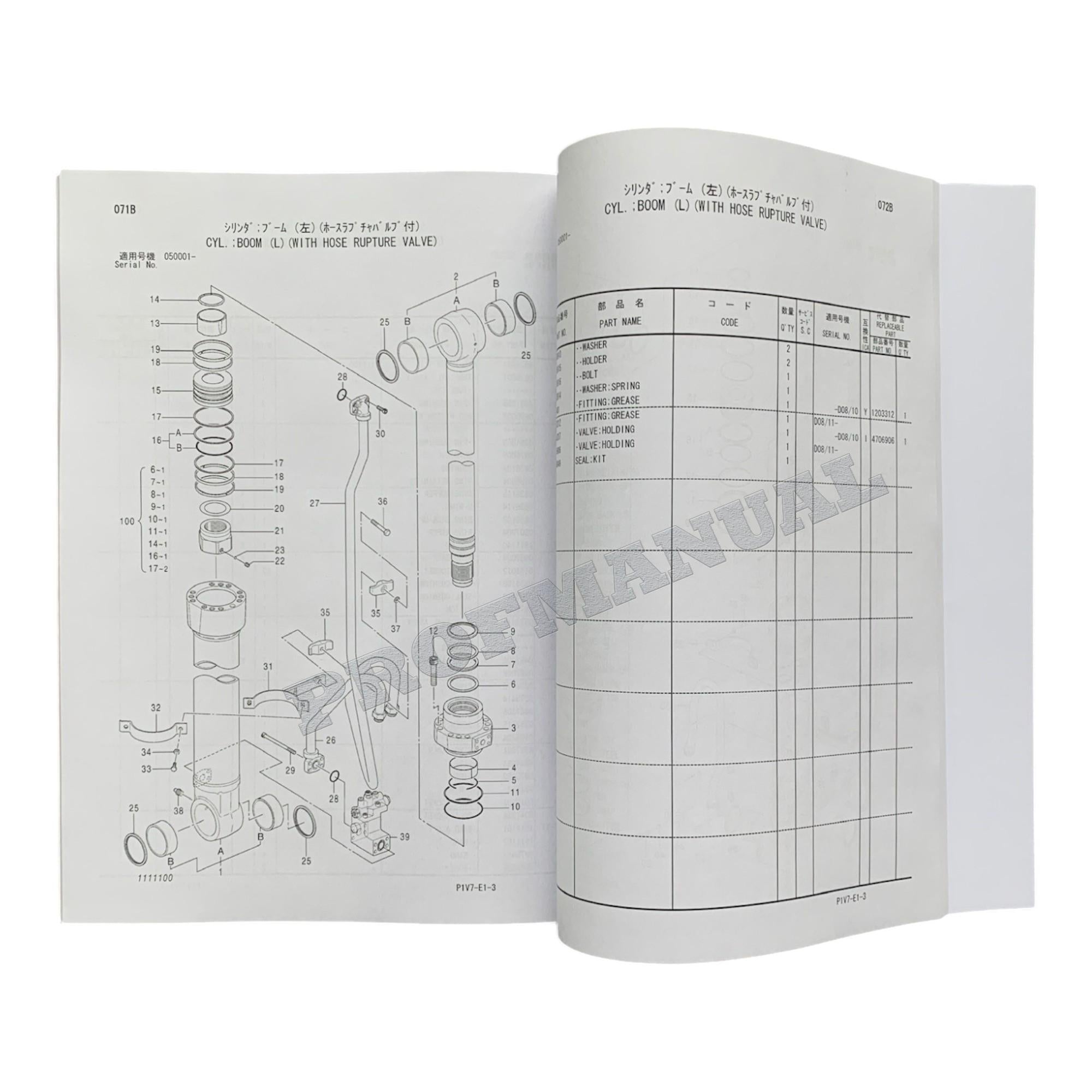 Manual del catálogo de piezas de excavadoras HITACHI ZX330-3 ZX330LC-3 ZX350LC-3