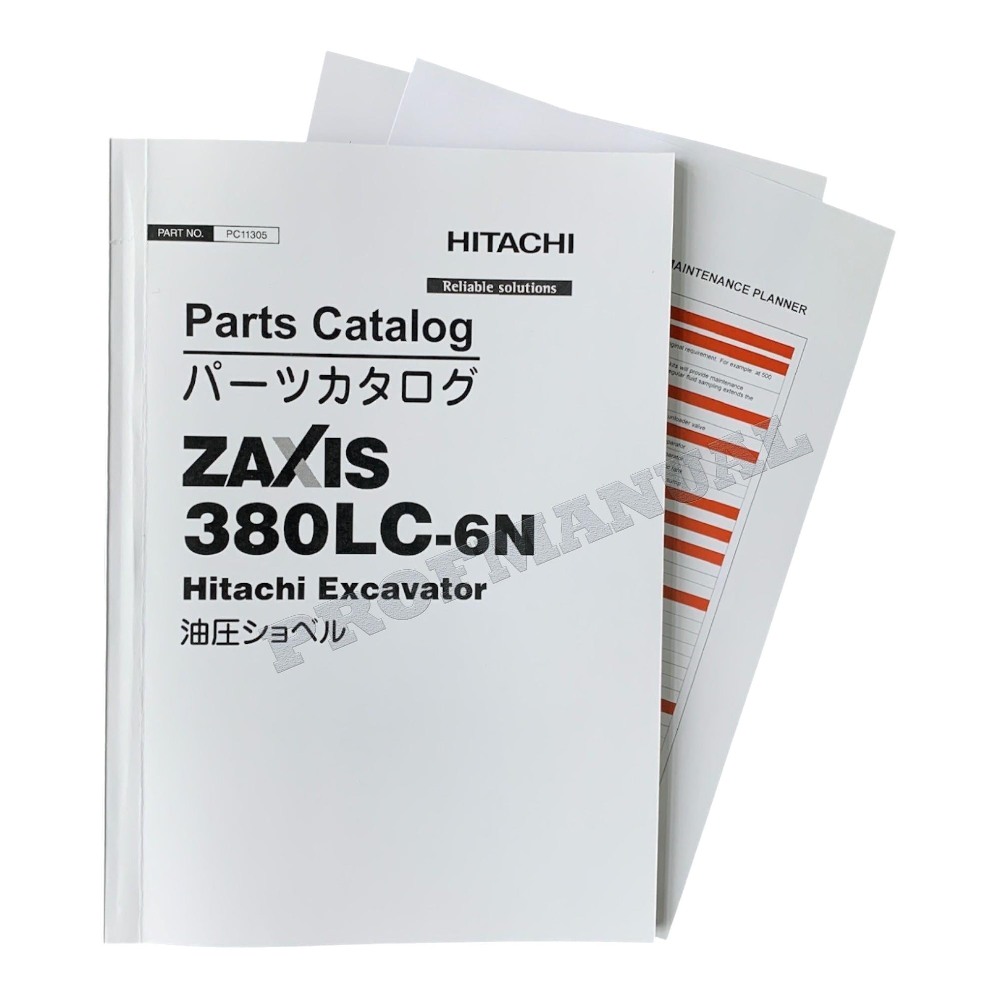 Hitachi ZAXIS 380LC-6N excavator parts catalog manual +!BONUS!