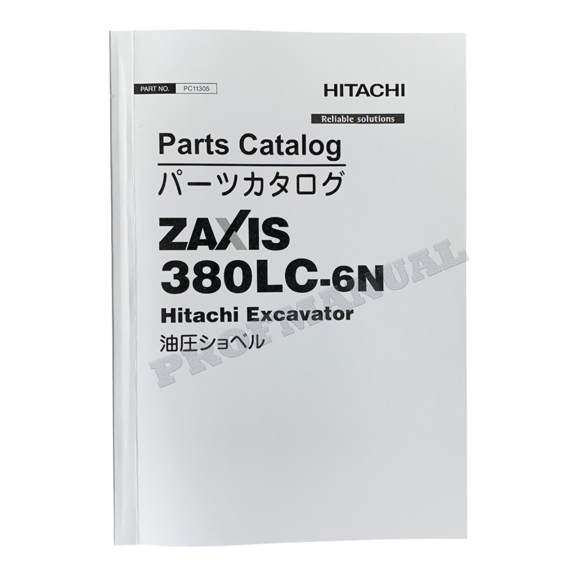 Hitachi ZAXIS 380LC-6N excavator parts catalog manual +!BONUS!