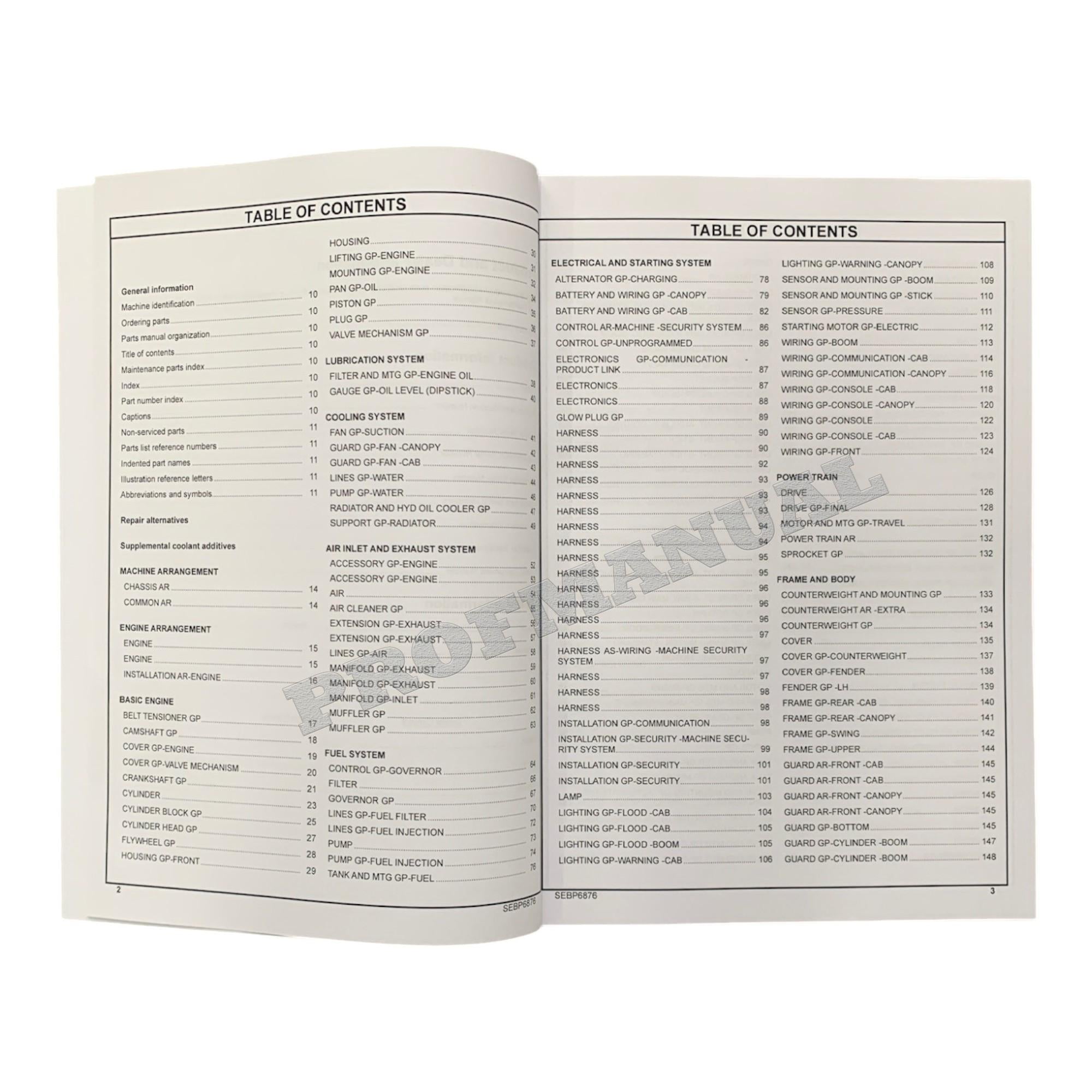 Caterpillar Cat 303E CR Mini Hydraulic Excavator Parts Catalog Manual CR71-Up