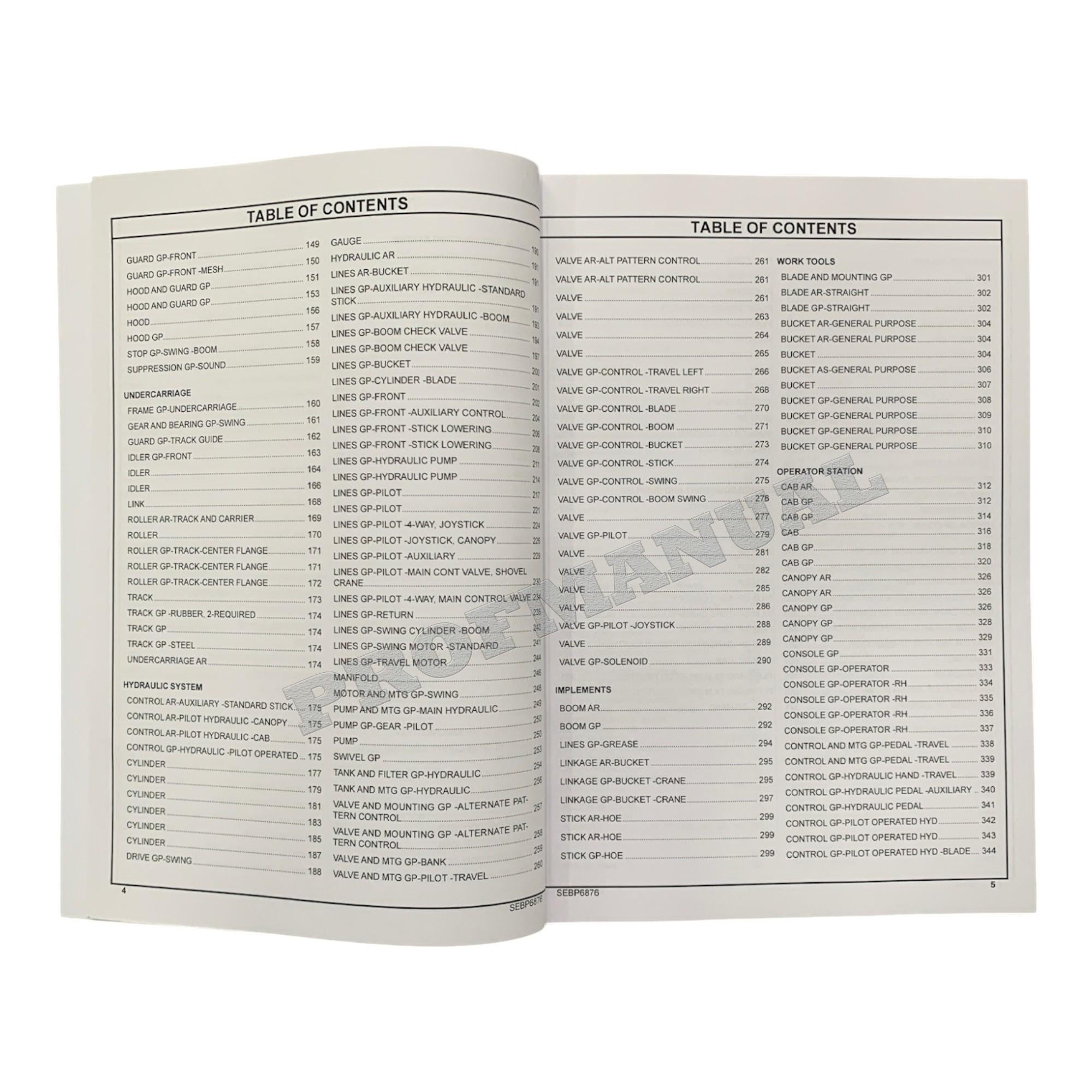 Caterpillar Cat 303E CR Mini Hydraulic Excavator Parts Catalog Manual CR71-Up