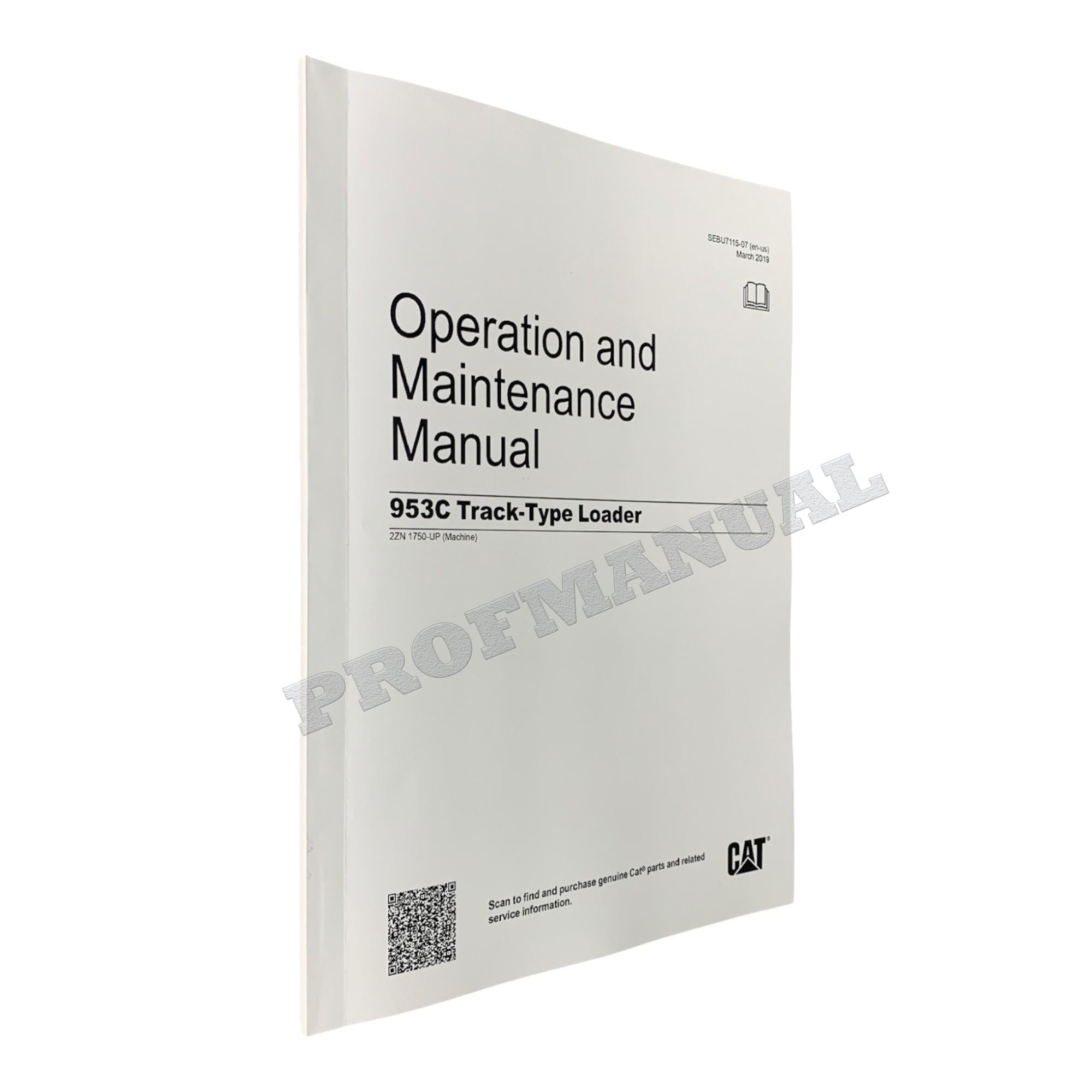 Manual de mantenimiento del operador del cargador de cadenas Caterpillar 953C 2ZN1750-Up
