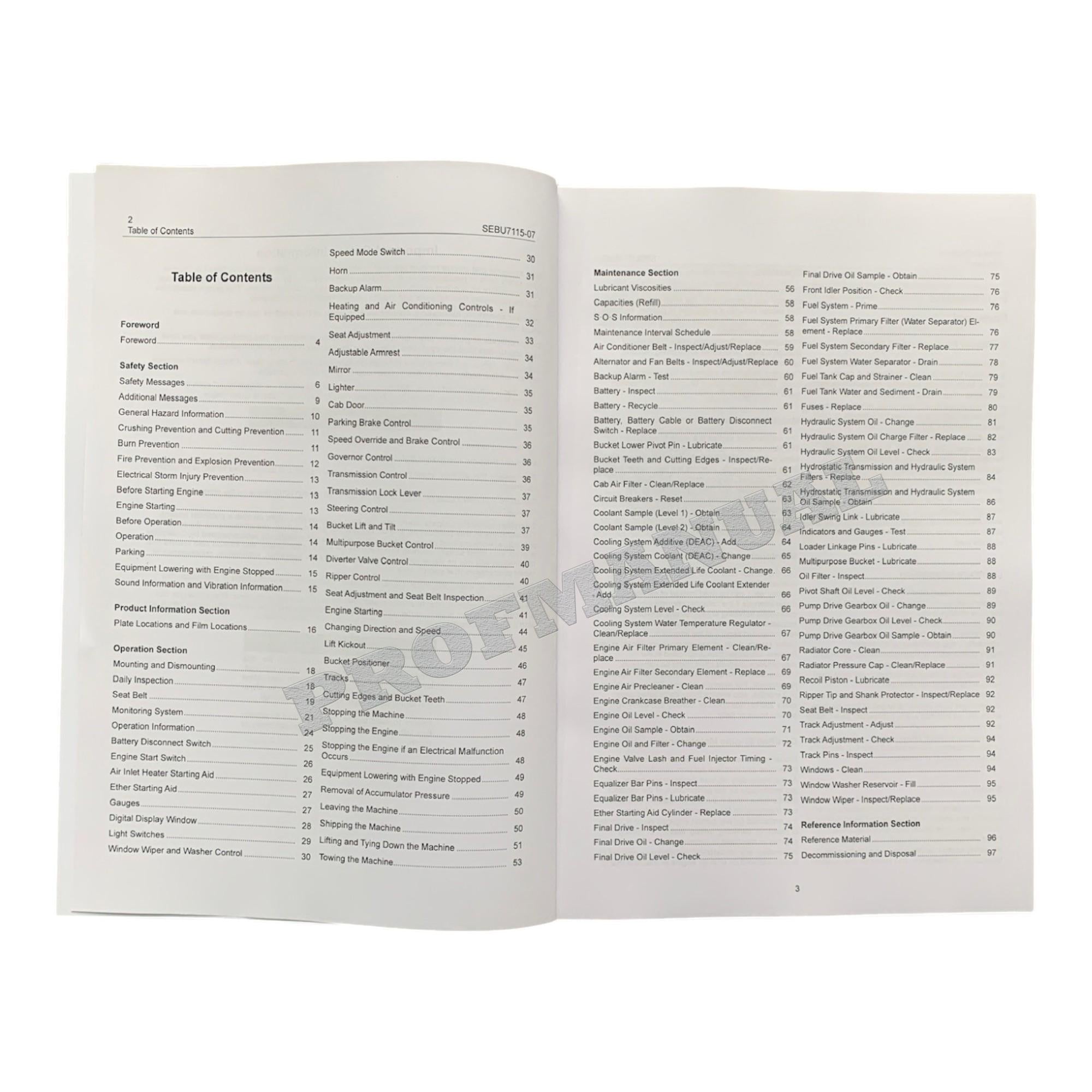 Manual de mantenimiento del operador del cargador de cadenas Caterpillar 953C 2ZN1750-Up