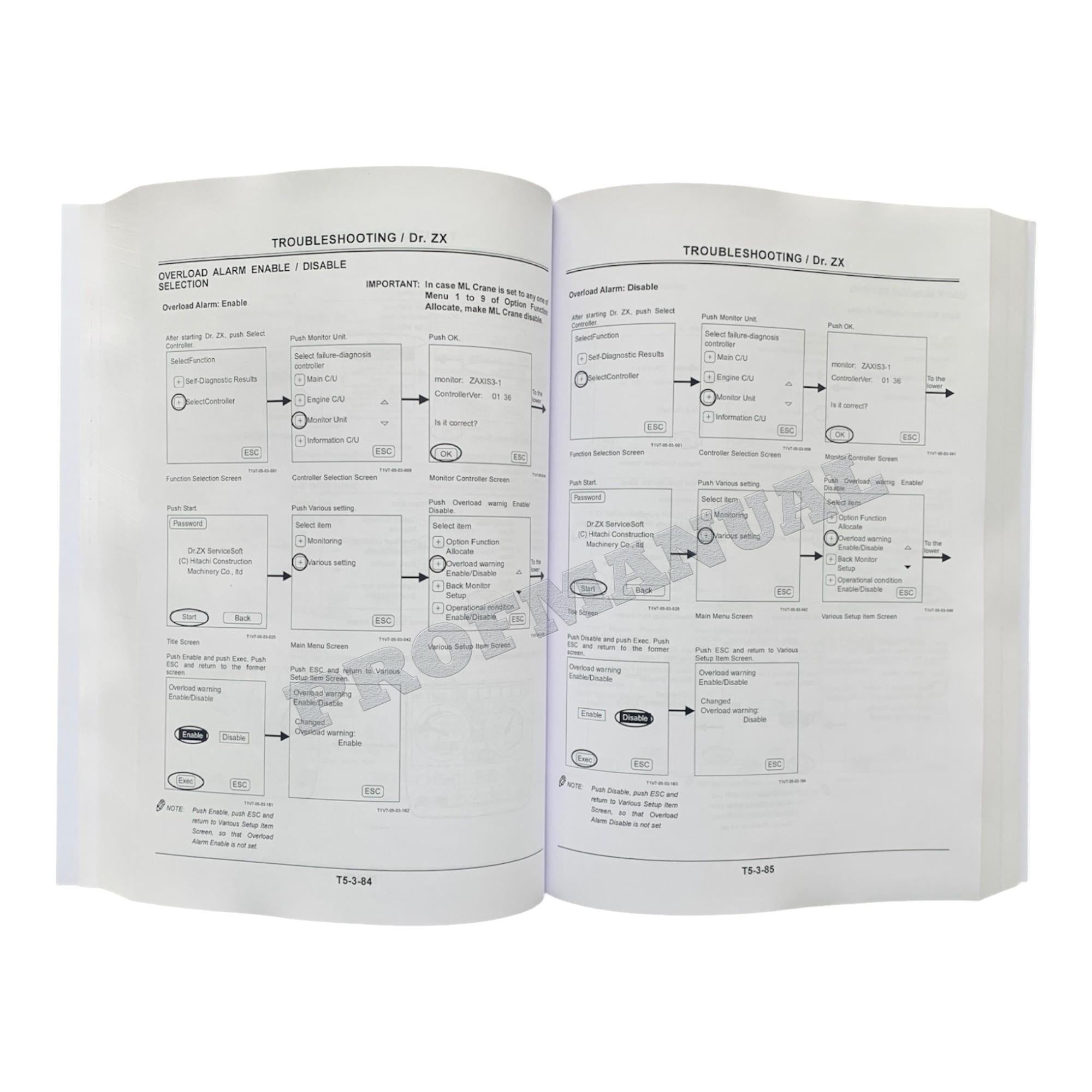 Hitachi ZX350LCH-3 ZX350LCK-3 Excavator Troubleshooting Service Manual Schemes