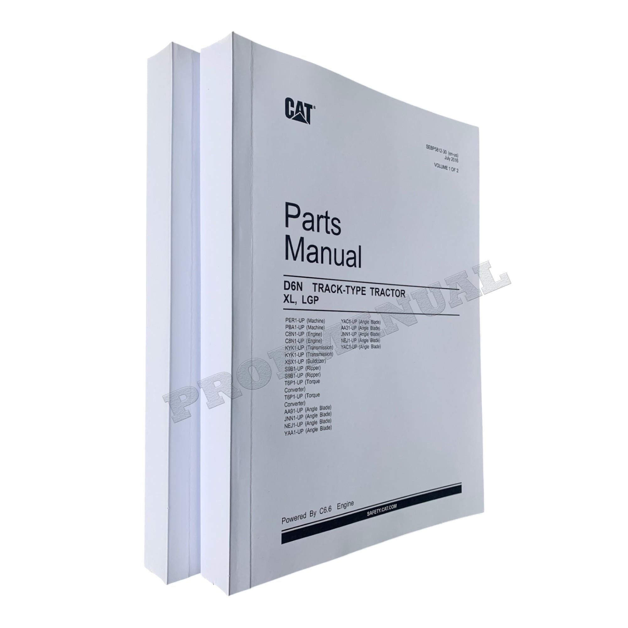 Caterpillar Cat D6N Track Type Tractor XL LGP Parts Catalog Manual SEBP5812