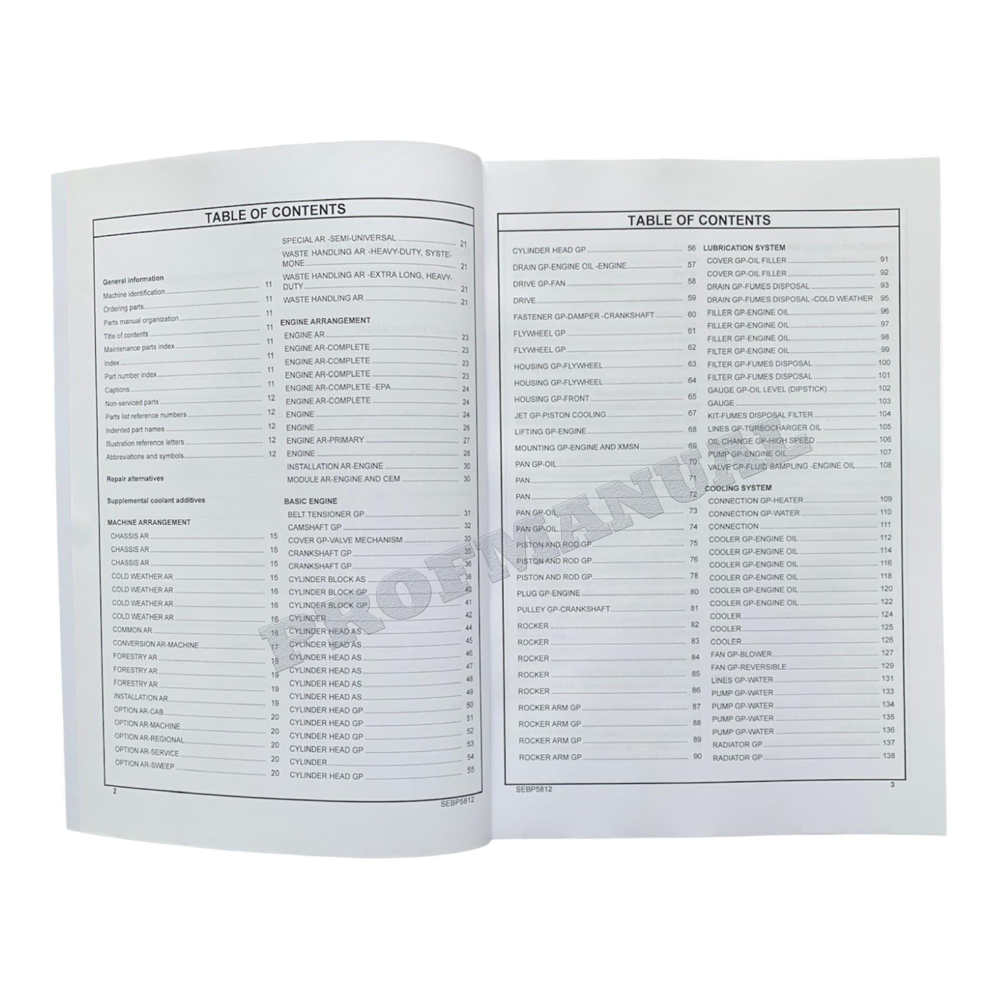 Caterpillar Cat D6N Track Type Tractor XL LGP Parts Catalog Manual SEBP5812