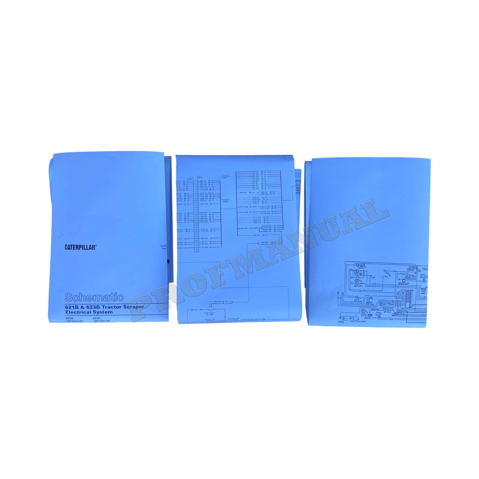 Caterpillar 621B 623B Tractor Repower Electric System Schematic Service Manual