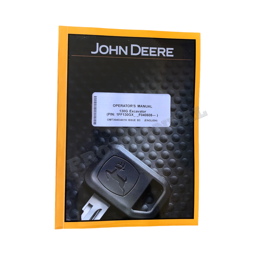 MANUAL DEL OPERADOR DE LA EXCAVADORA JONH DEERE 130G + N.° DE REGALO F040608-