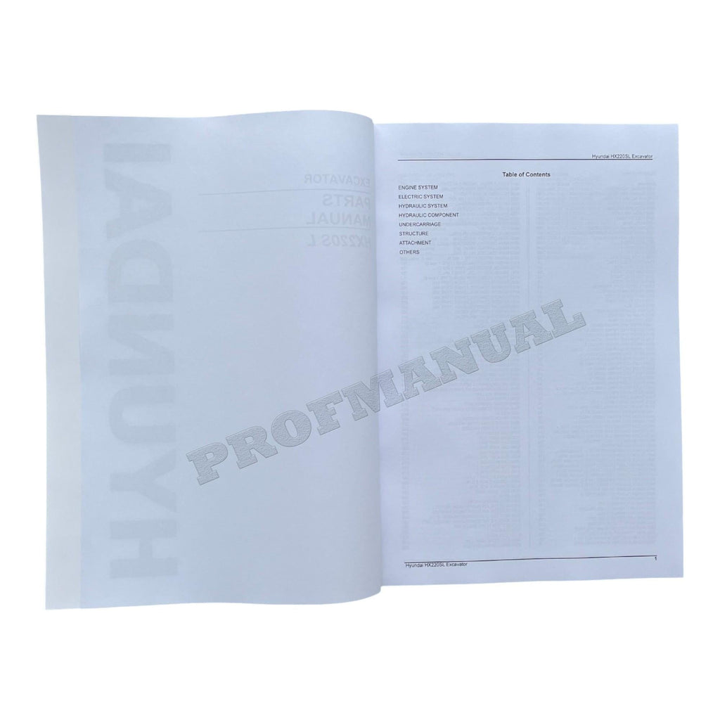 MANUAL DEL CATÁLOGO DE PIEZAS DE LA EXCAVADORA HYUNDAI HX220S L
