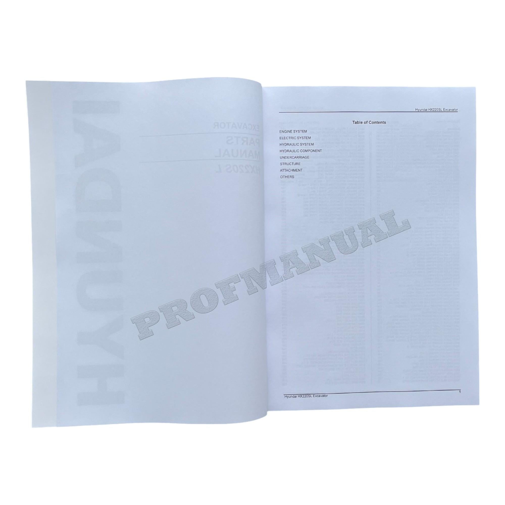MANUAL DEL CATÁLOGO DE PIEZAS DE LA EXCAVADORA HYUNDAI HX220S L