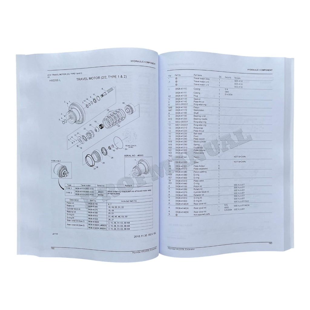 MANUAL DEL CATÁLOGO DE PIEZAS DE LA EXCAVADORA HYUNDAI HX220S L