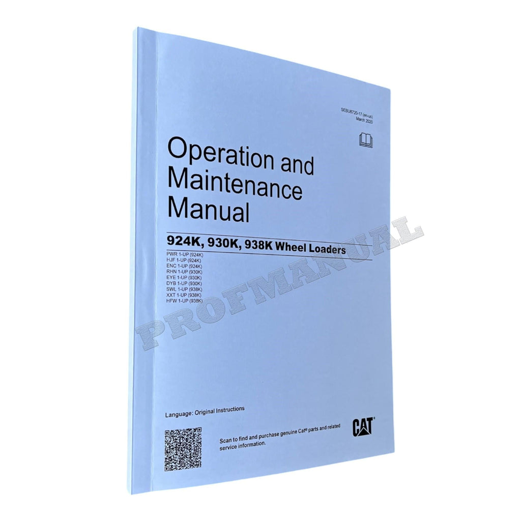 Manual de mantenimiento del operador de cargadoras de ruedas Caterpillar 924K, 930K y 938K