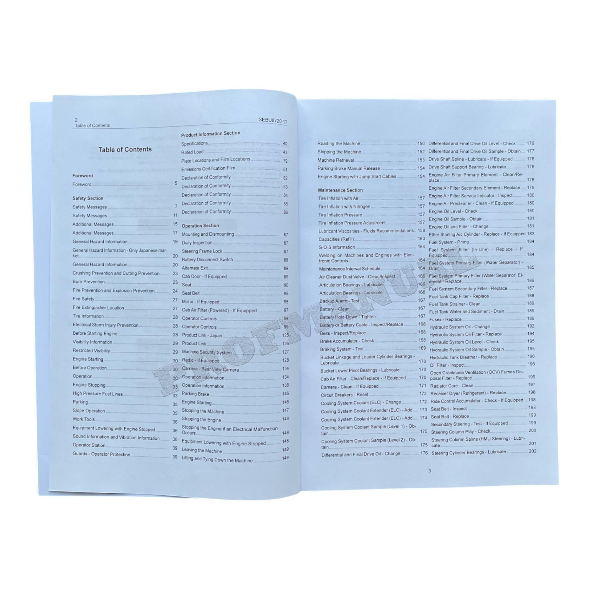 Caterpillar 924K 930K 938K Wheel loader Operators Maintenance Manual