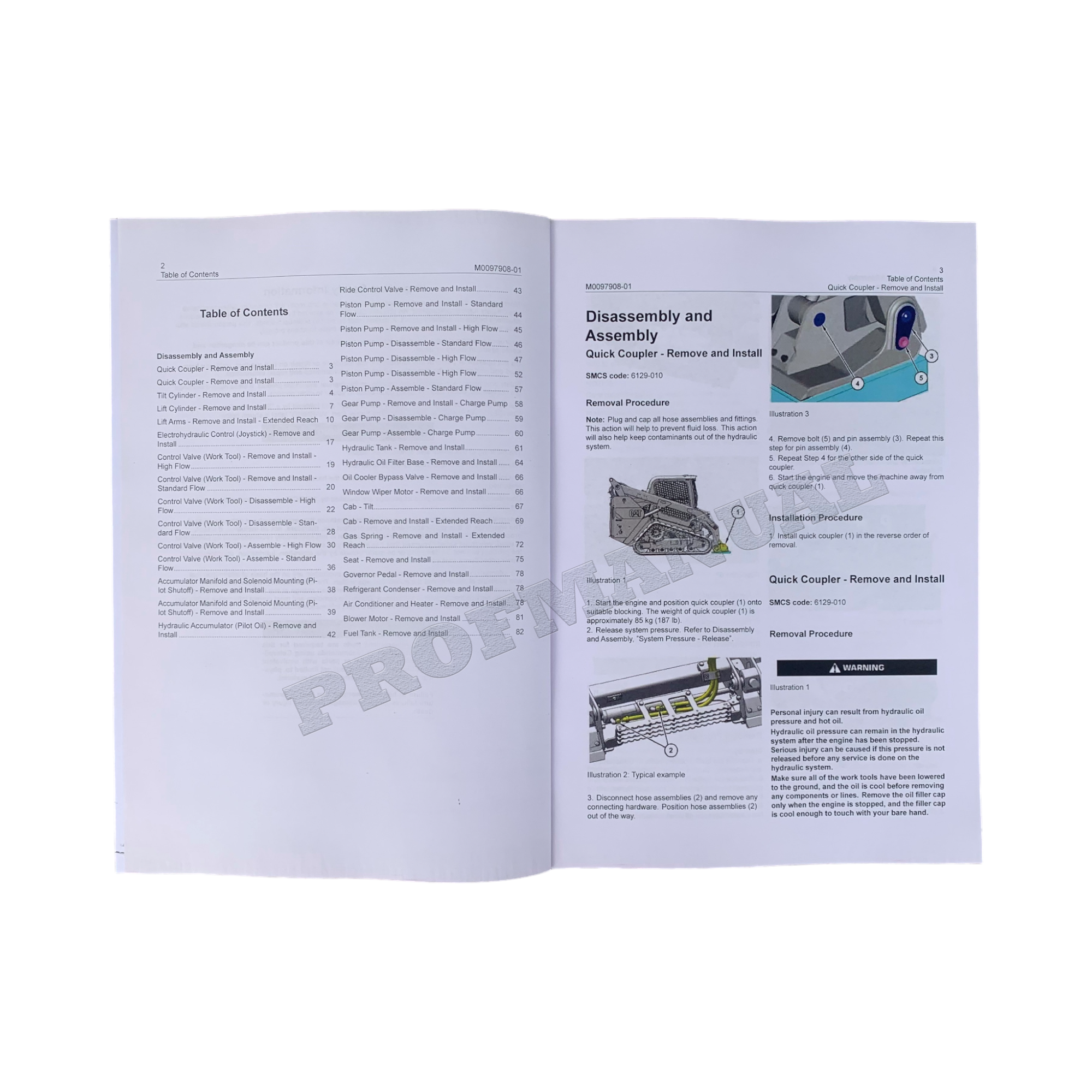 Manual de servicio del cargador Caterpillar 246D3 262D3 272D3 Supl. Desmontaje y montaje