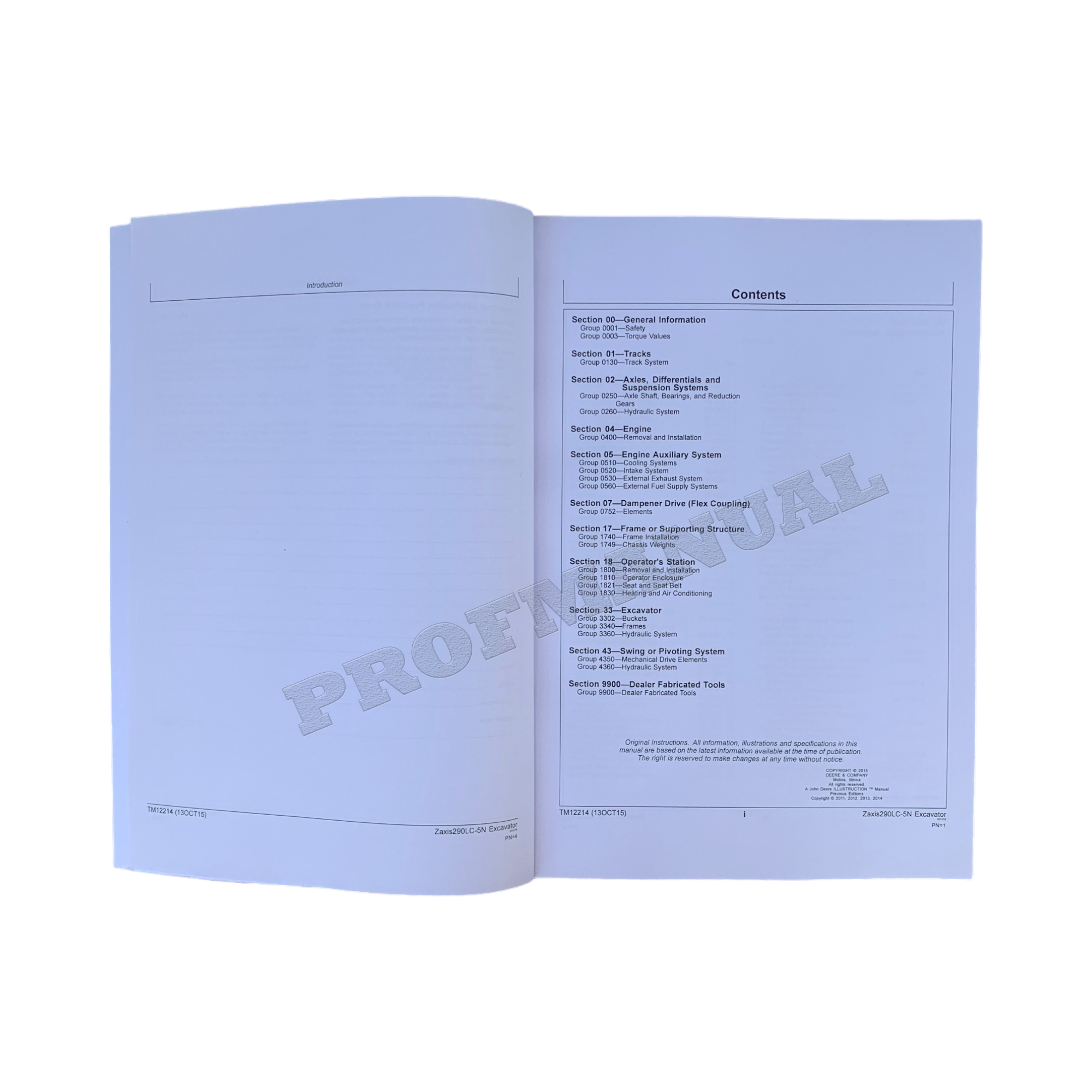 HITACHI ZAXIS 290LC-5N EXCAVATOR REPAIR SERVICE MANUAL