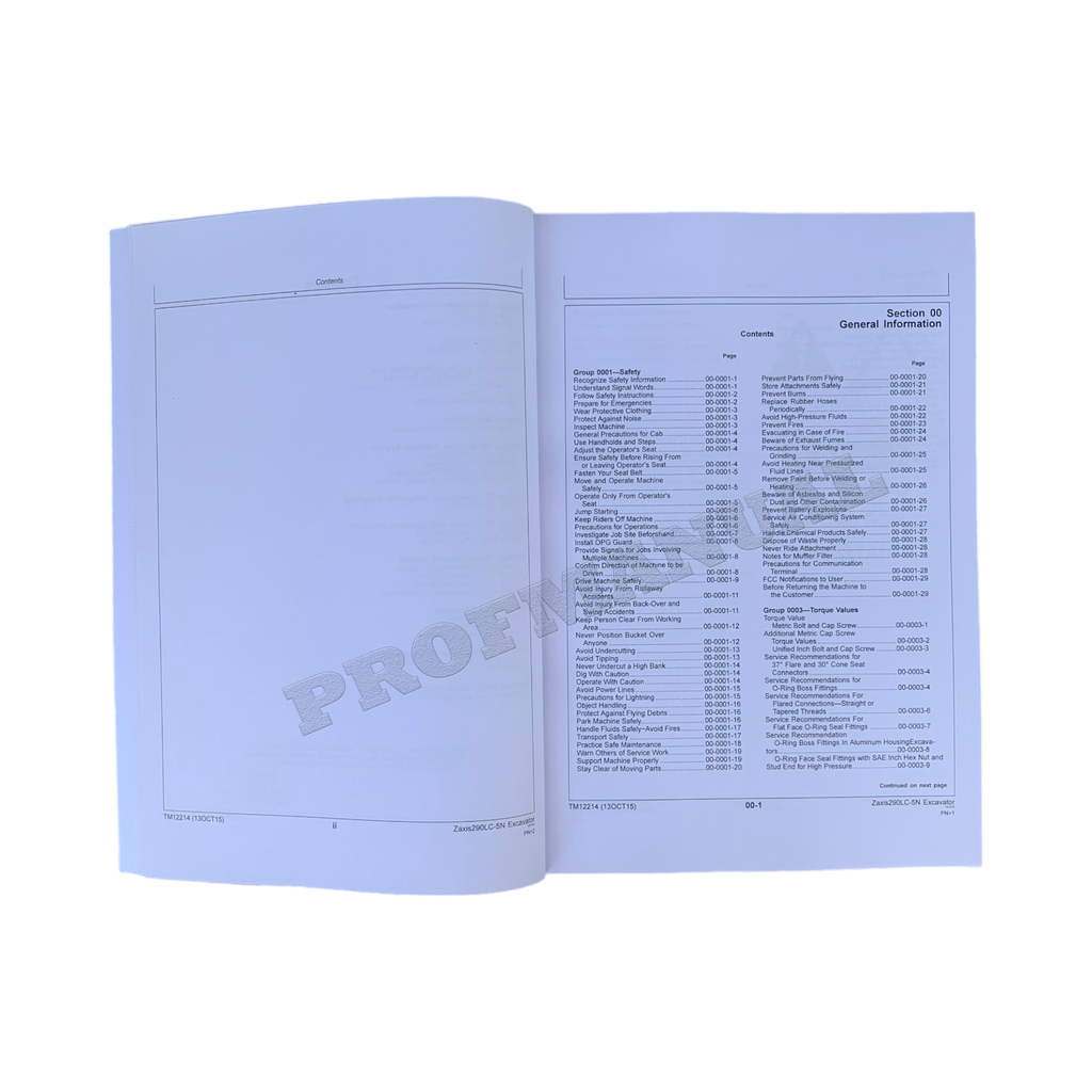 HITACHI ZAXIS 290LC-5N EXCAVATOR REPAIR SERVICE MANUAL