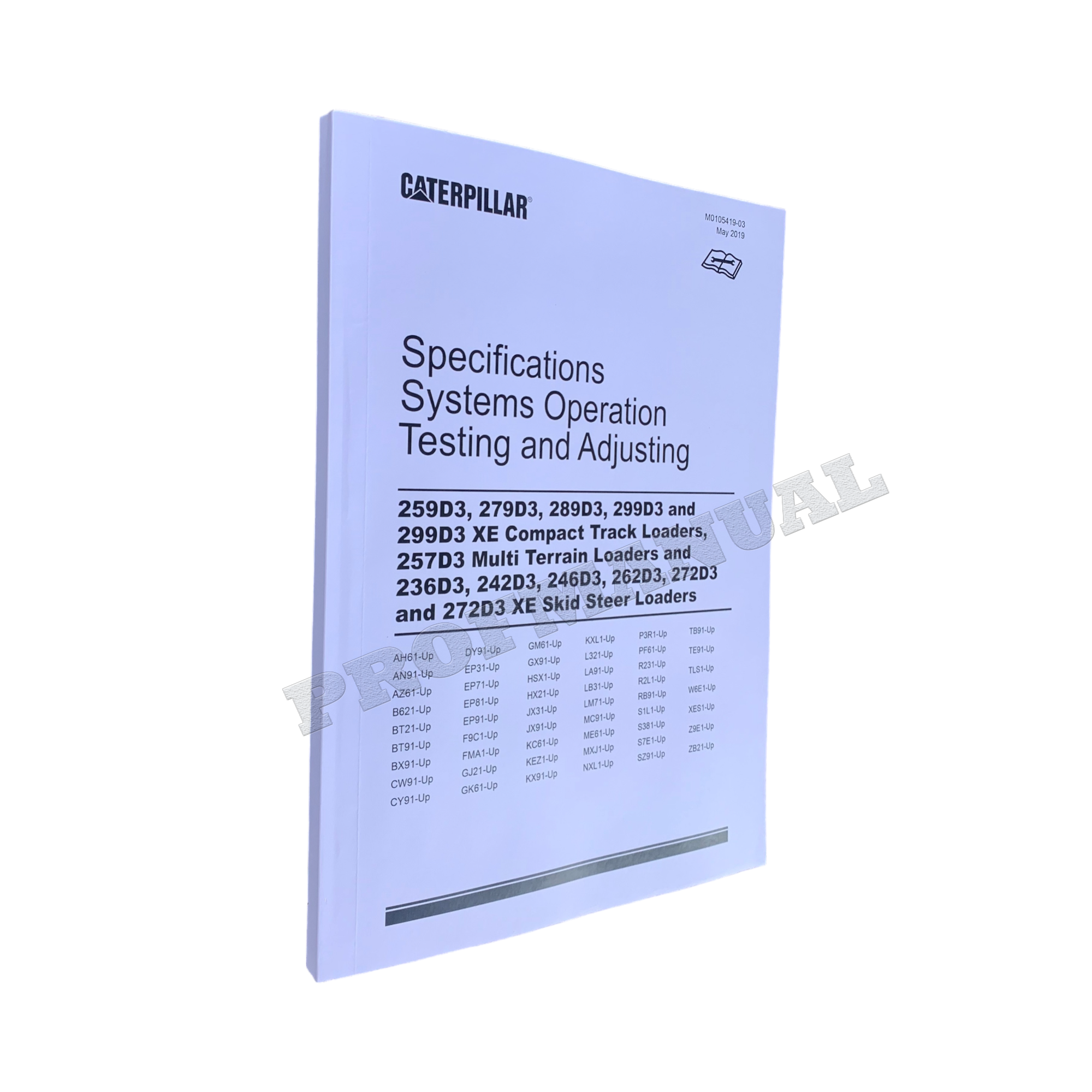 Caterpillar 246D3 262D3 272D3 272D3 XE Loader Specificat Operation Test Adjusting Manual