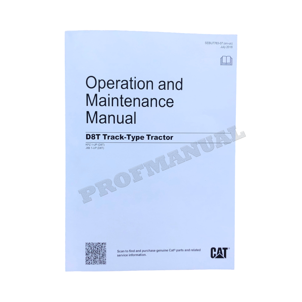 Manual de mantenimiento del operador del tractor de cadenas Caterpillar D8T serie J8B1-UP KPZ1-UP
