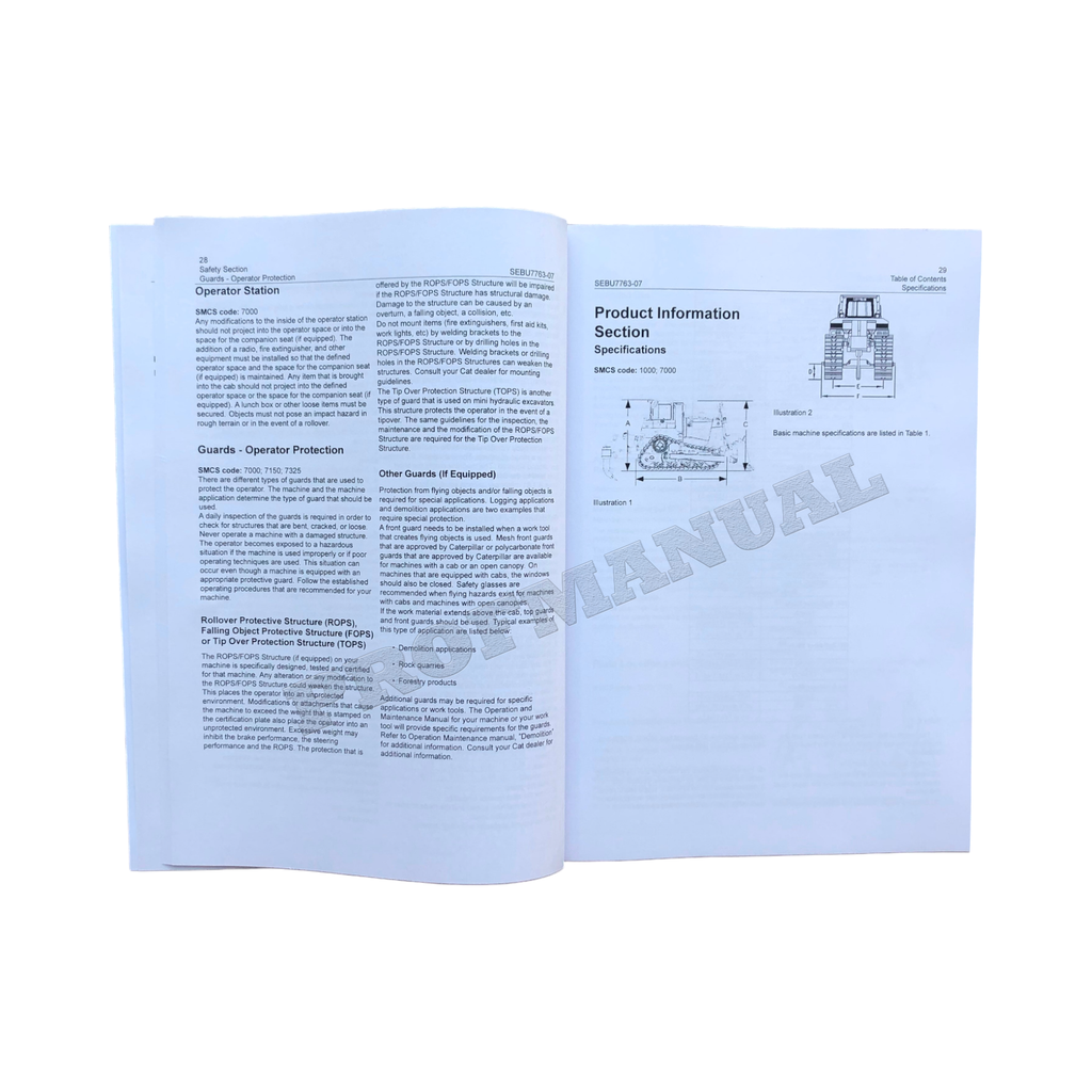 Manual de mantenimiento del operador del tractor de cadenas Caterpillar D8T serie J8B1-UP KPZ1-UP