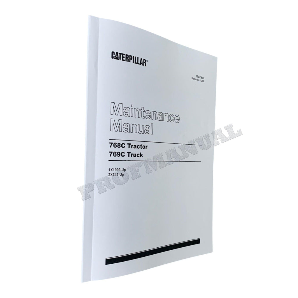 Caterpillar Cat 768C Trac 769C Truck Maintenance Manual