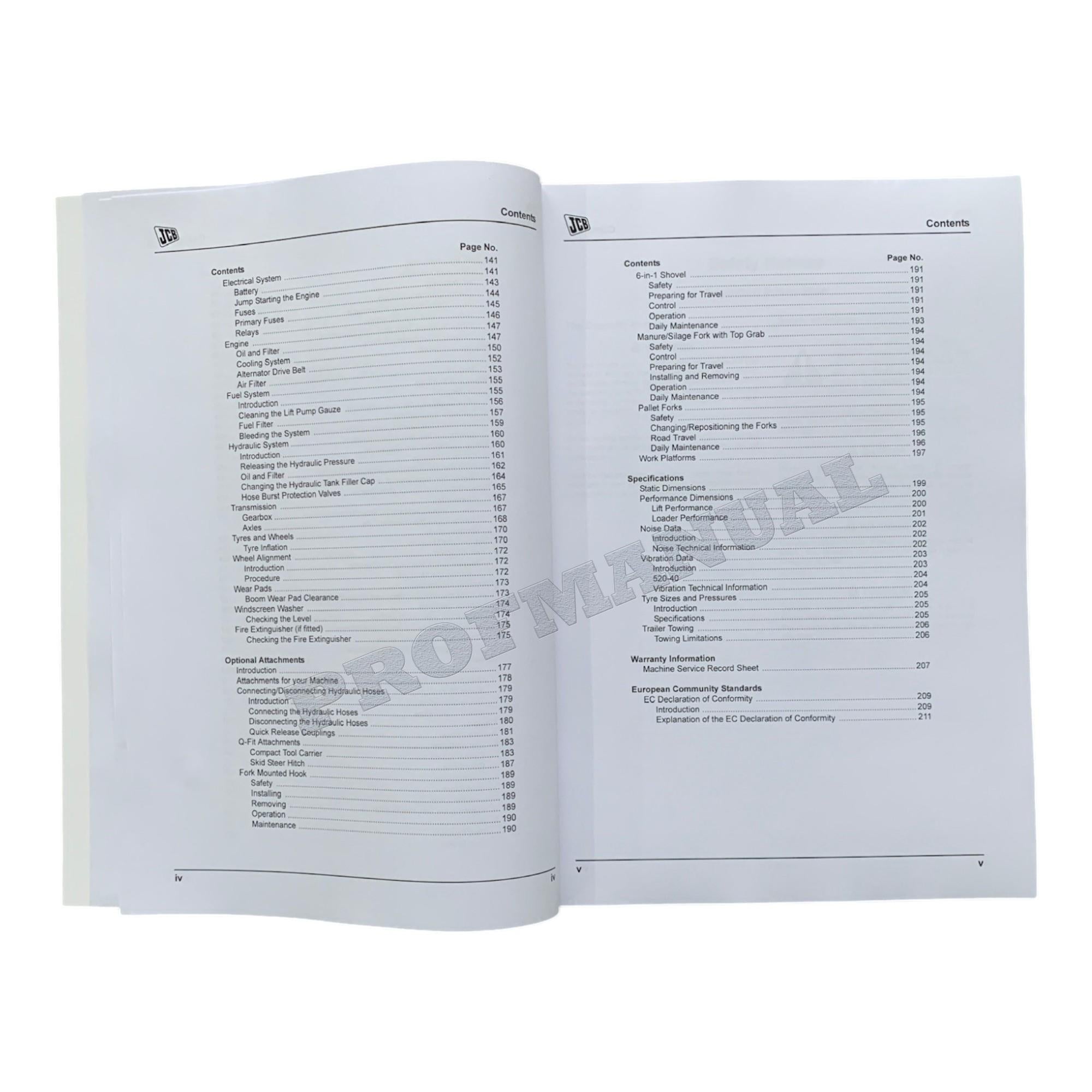 JCB 520-40 Telescopic Handler Operators Manual 9821_0400-6