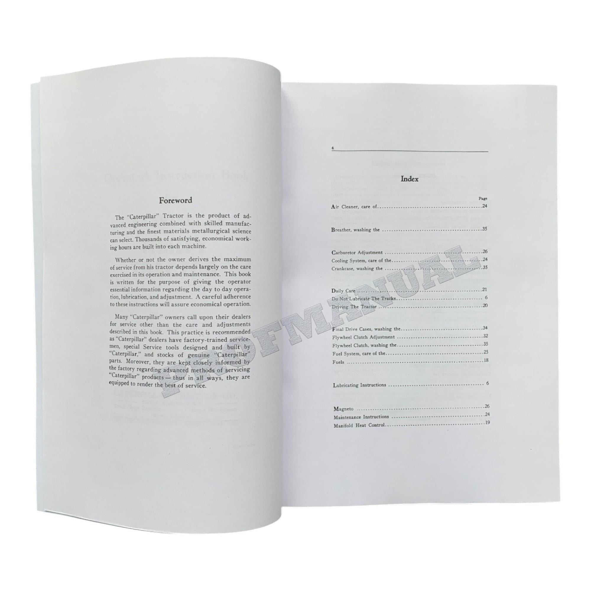 Caterpillar Thirty Tractor Operators Maintenance Manual