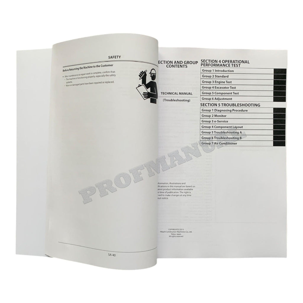 HITACHI ZAXIS ZX140W-5B Excavator Troubleshooting +Schematic Technical Manual