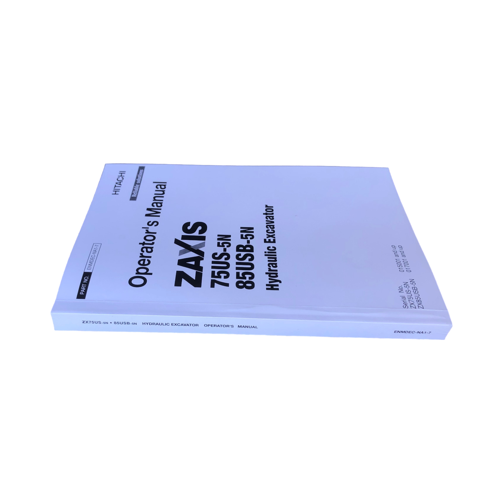 HITACHI ZAXIS ZX 75US-5N 85USB-5N EXCAVATOR OPERATORS MANUAL