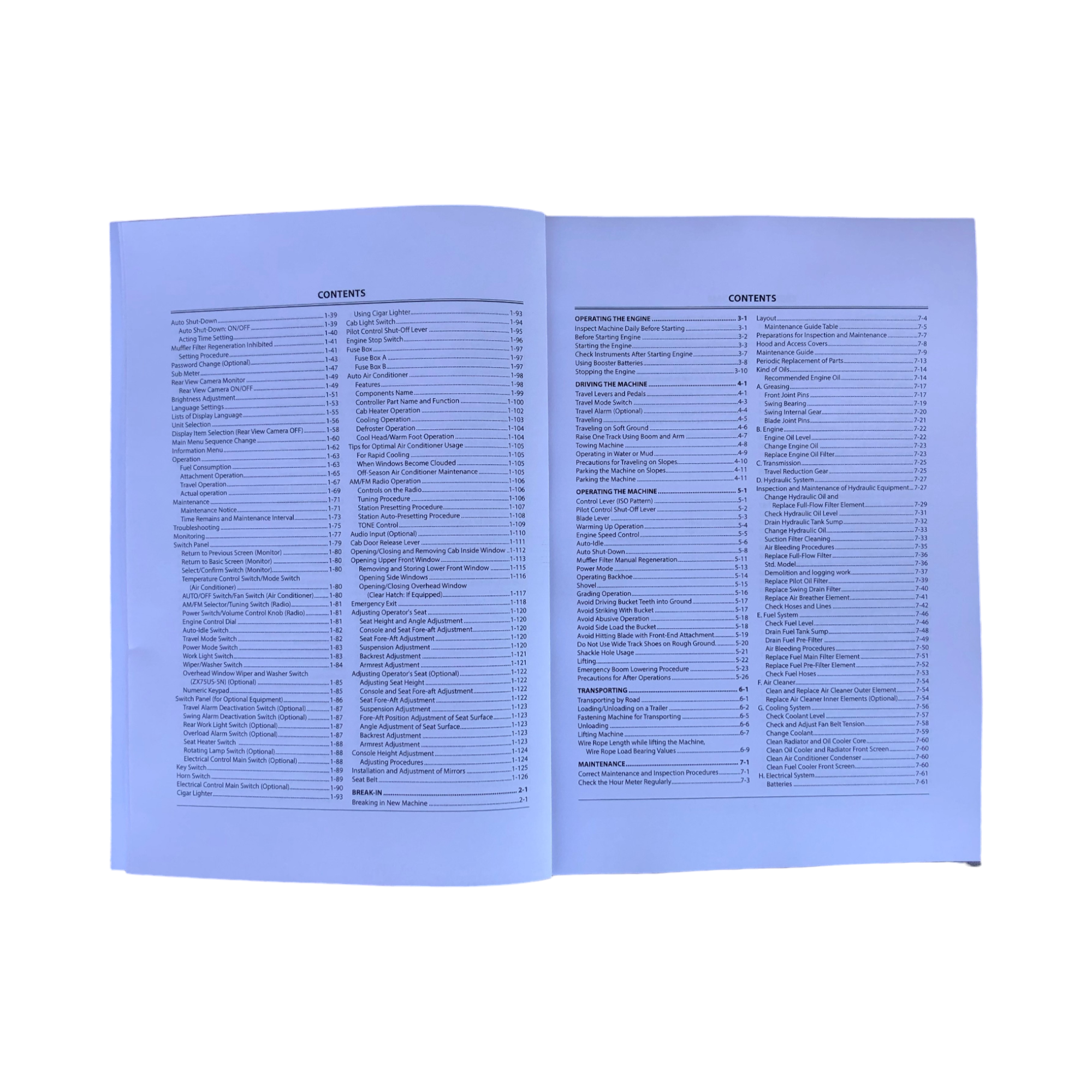 HITACHI ZAXIS ZX 75US-5N 85USB-5N EXCAVATOR OPERATORS MANUAL