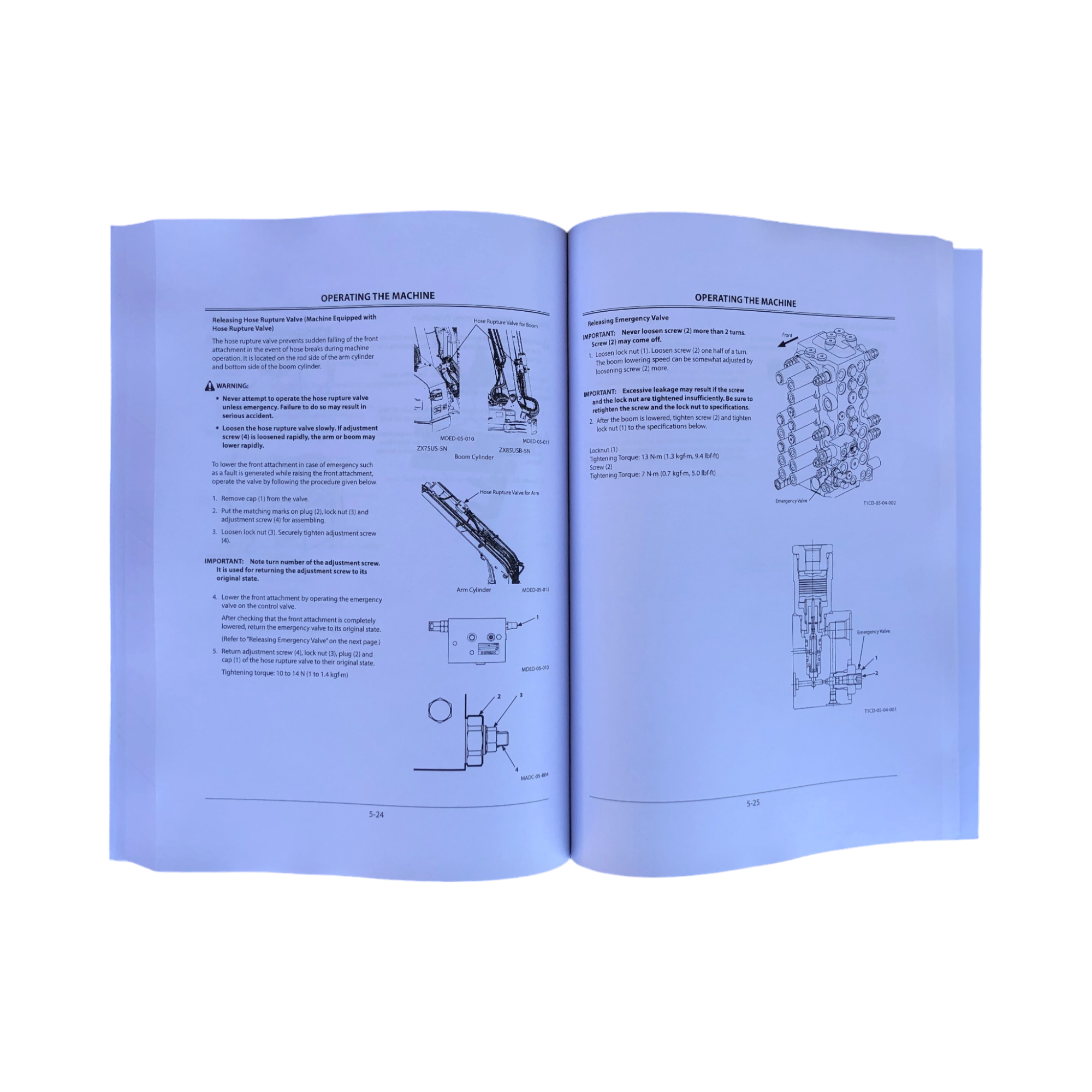 HITACHI ZAXIS ZX 75US-5N 85USB-5N EXCAVATOR OPERATORS MANUAL