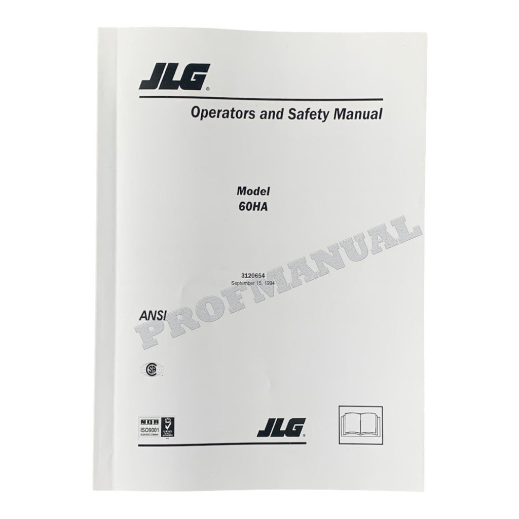 JLG 60HA Boom Lift Maintenance Operation Operators Manual