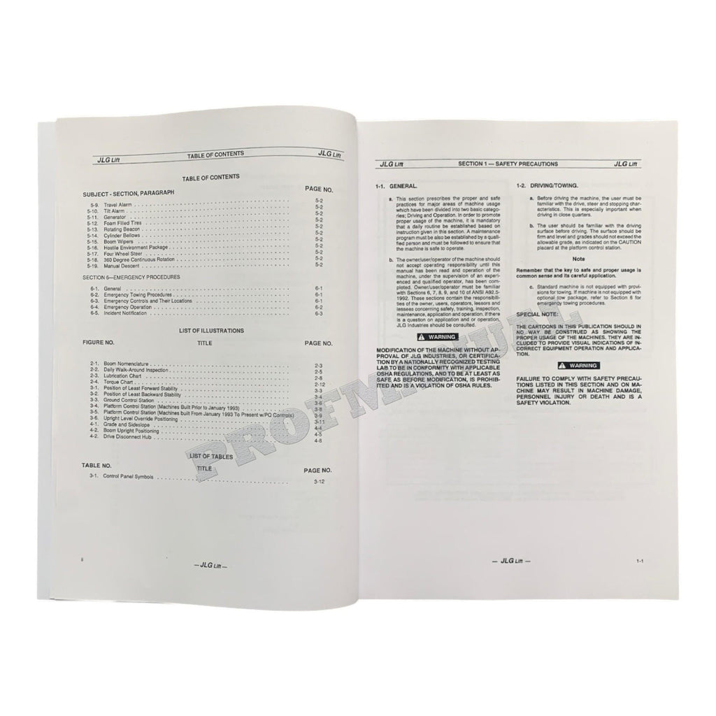 JLG 60HA Boom Lift Maintenance Operation Operators Manual