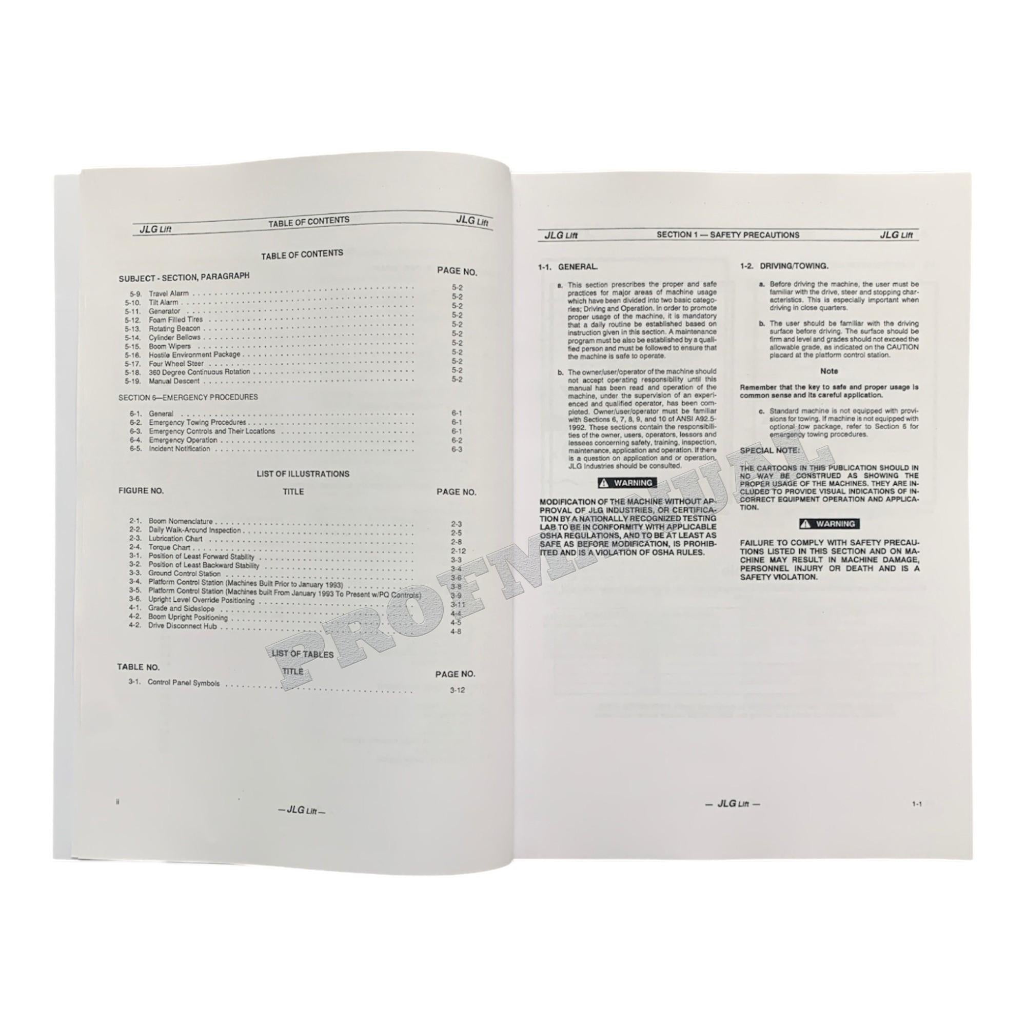 JLG 60HA Boom Lift Maintenance Operation Operators Manual