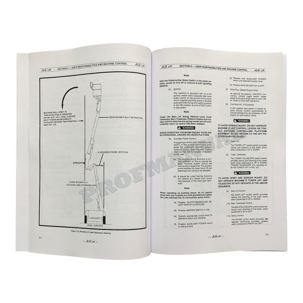 JLG 60HA Boom Lift Maintenance Operation Operators Manual