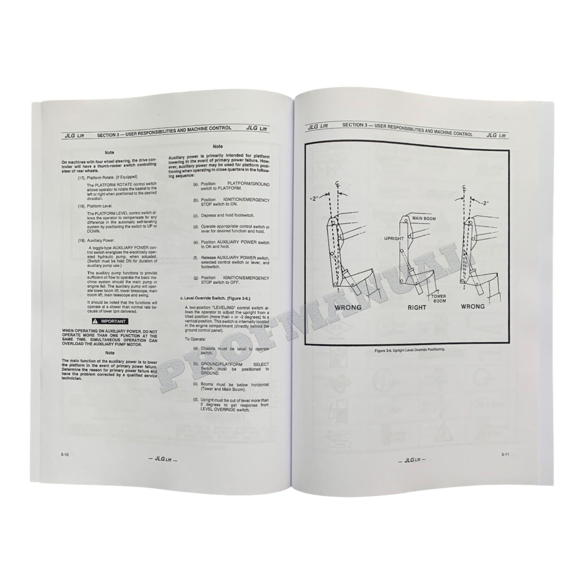 JLG 60HA Boom Lift Maintenance Operation Operators Manual