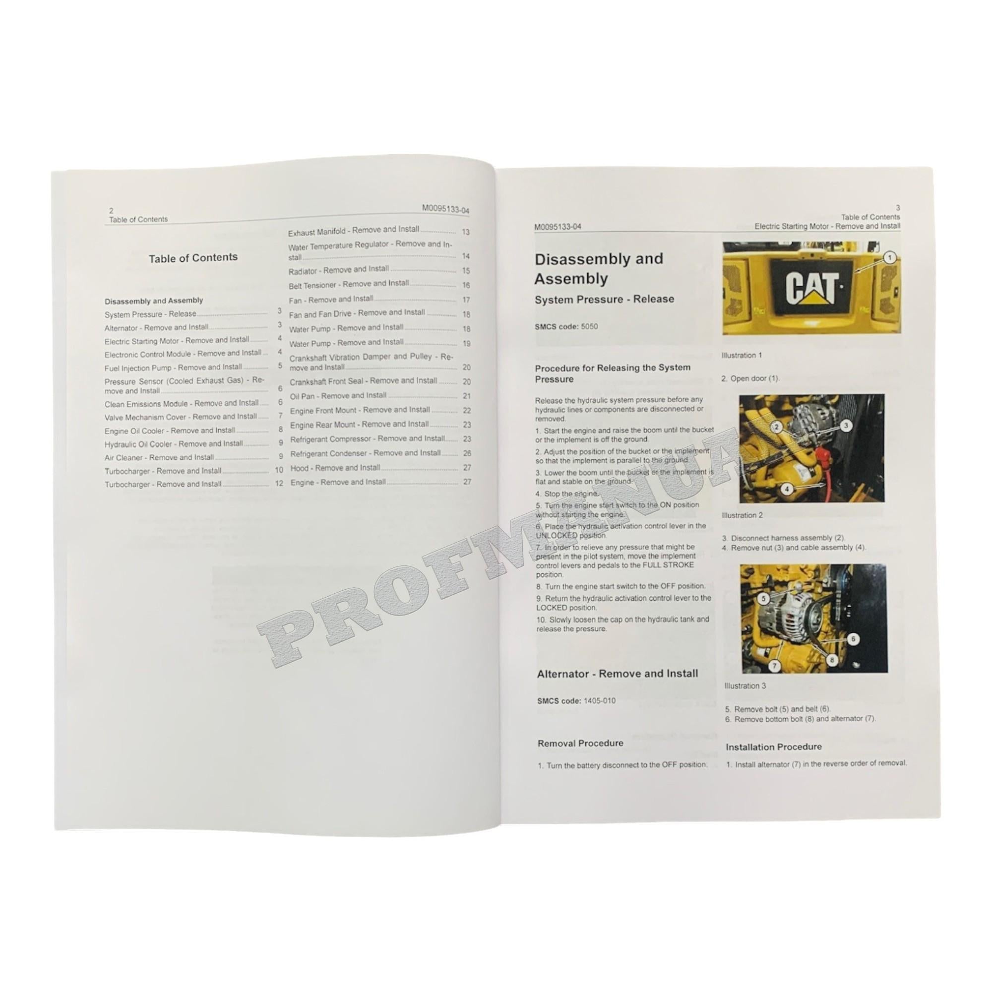 Caterpillar 307.5 308 Excavator Engine Supplement Service Manual Disassem Assem