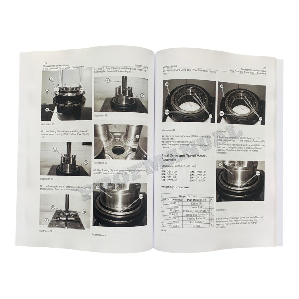 Caterpillar 307.5 308 308.5 309 310 Excavator Service Manual Disassem Assem