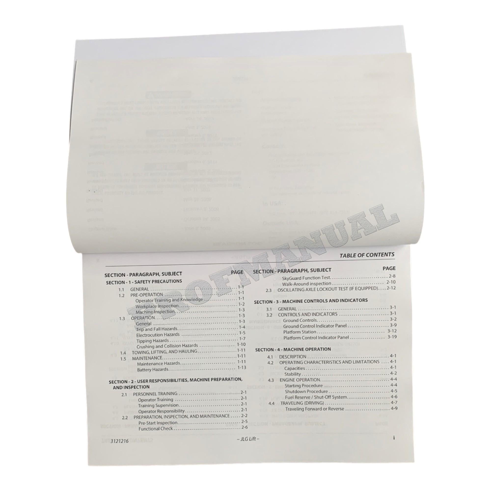 JLG 400S 460SJ Boom Lift Maintenance Operation Operators Manual 3121216