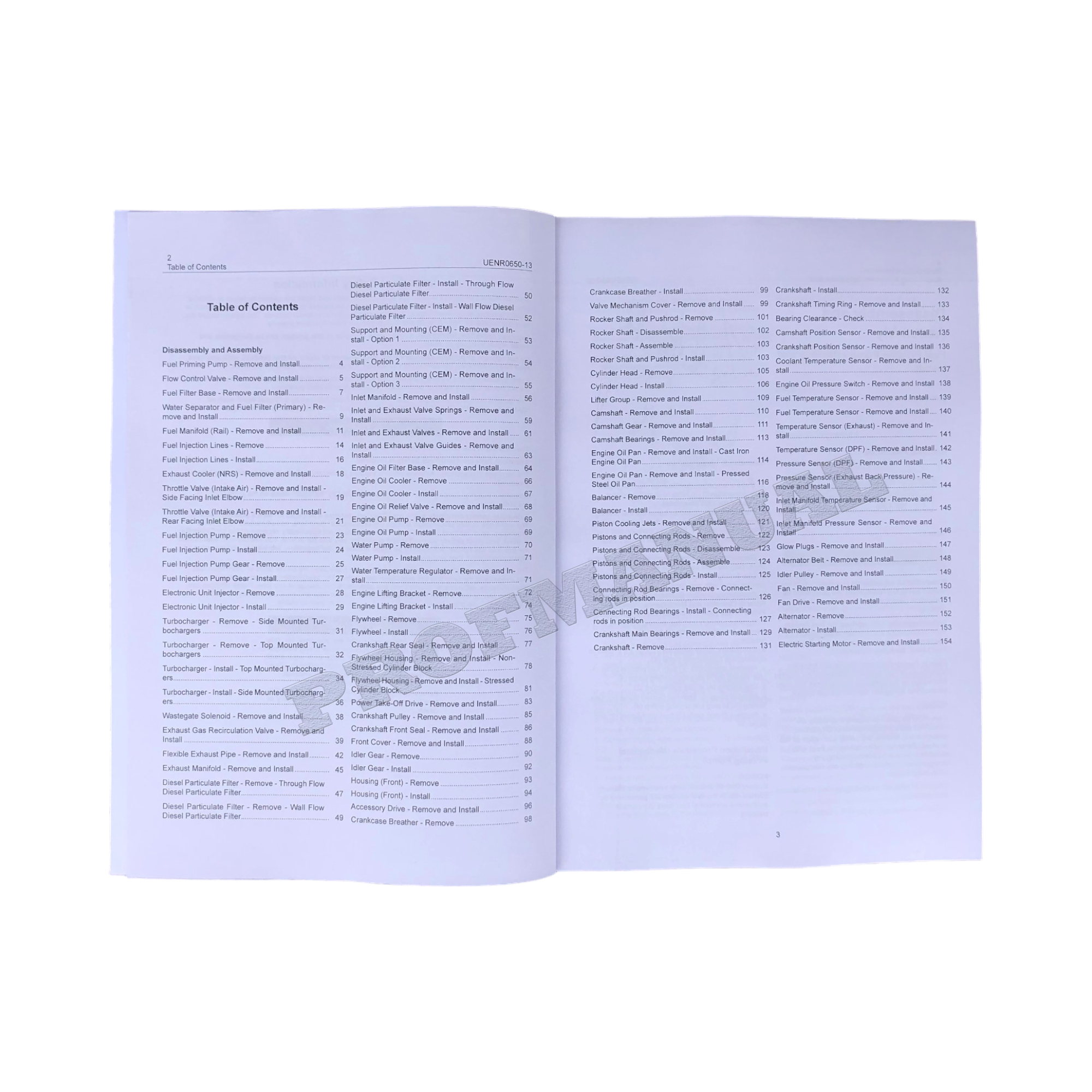 Caterpillar C3.4B Engine Built Machine Service Manual Disassem Assem