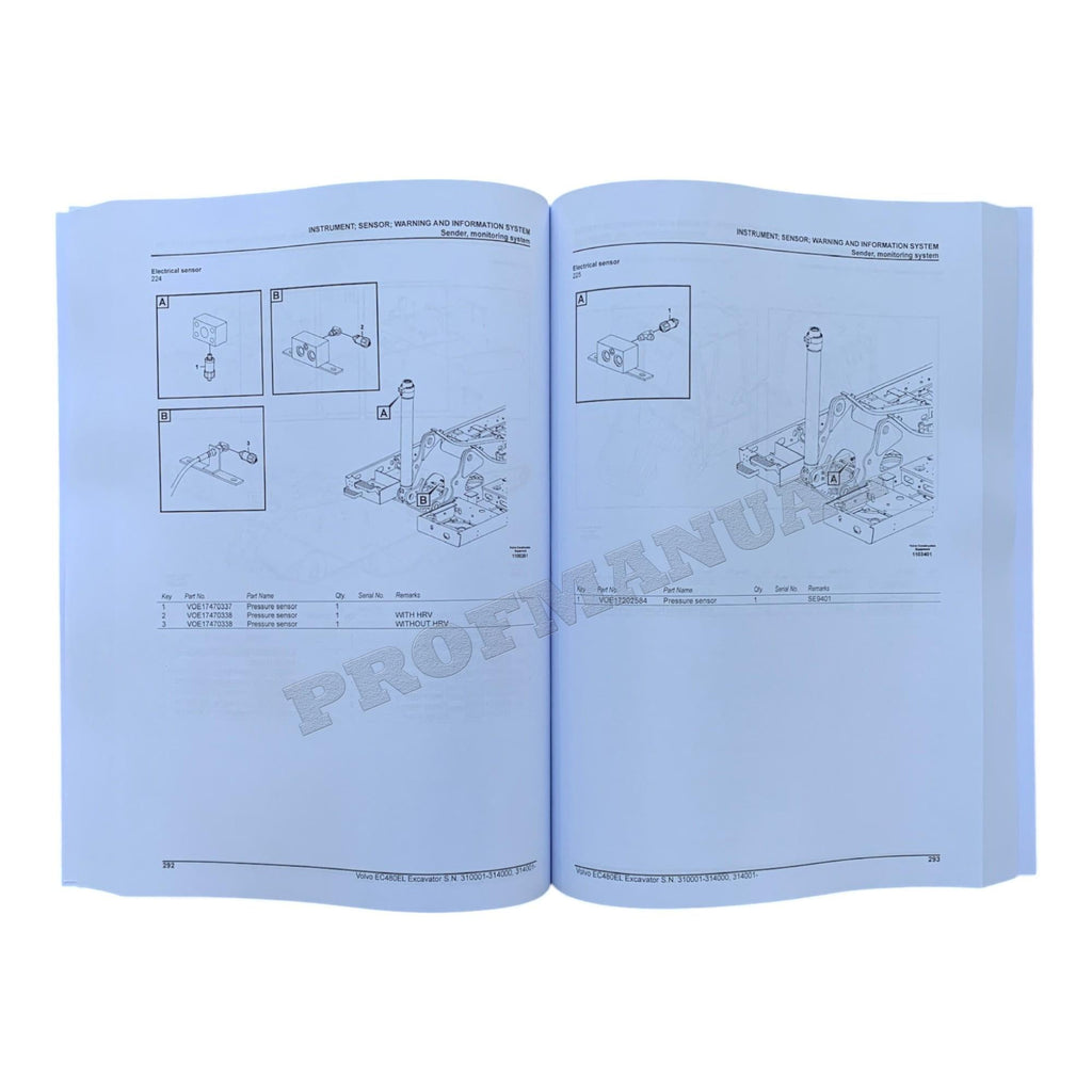 VOLVO EC480E L Excavator Parts Catalog Hard Copy Manual SN 310001-