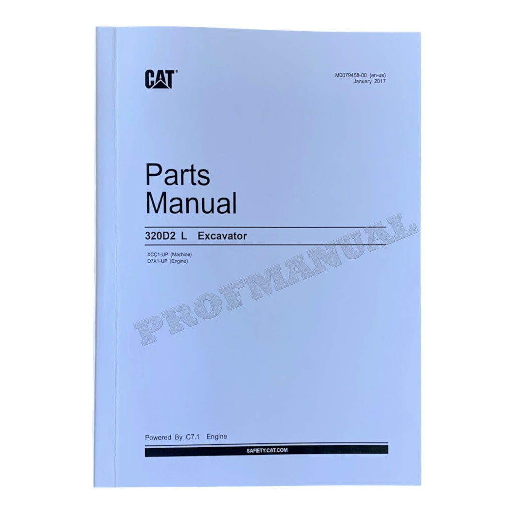 Caterpillar Cat 320D2 L Excavator Parts Catalog Manual
