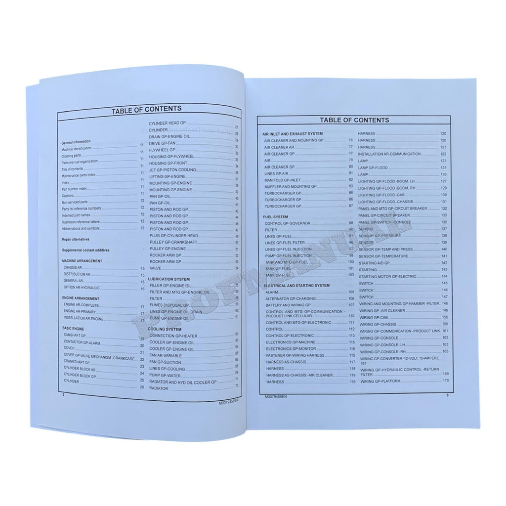 Caterpillar Cat 320D2 L Excavator Parts Catalog Manual