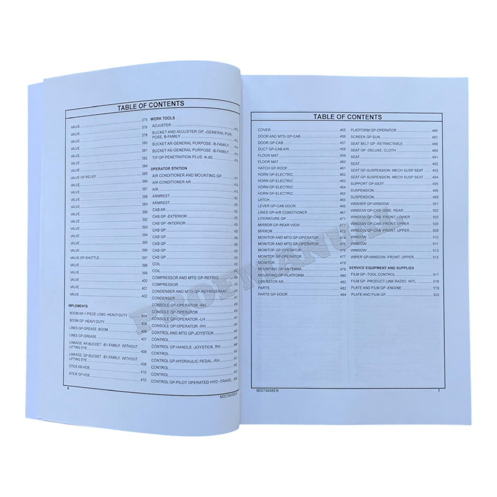 Caterpillar Cat 320D2 L Excavator Parts Catalog Manual