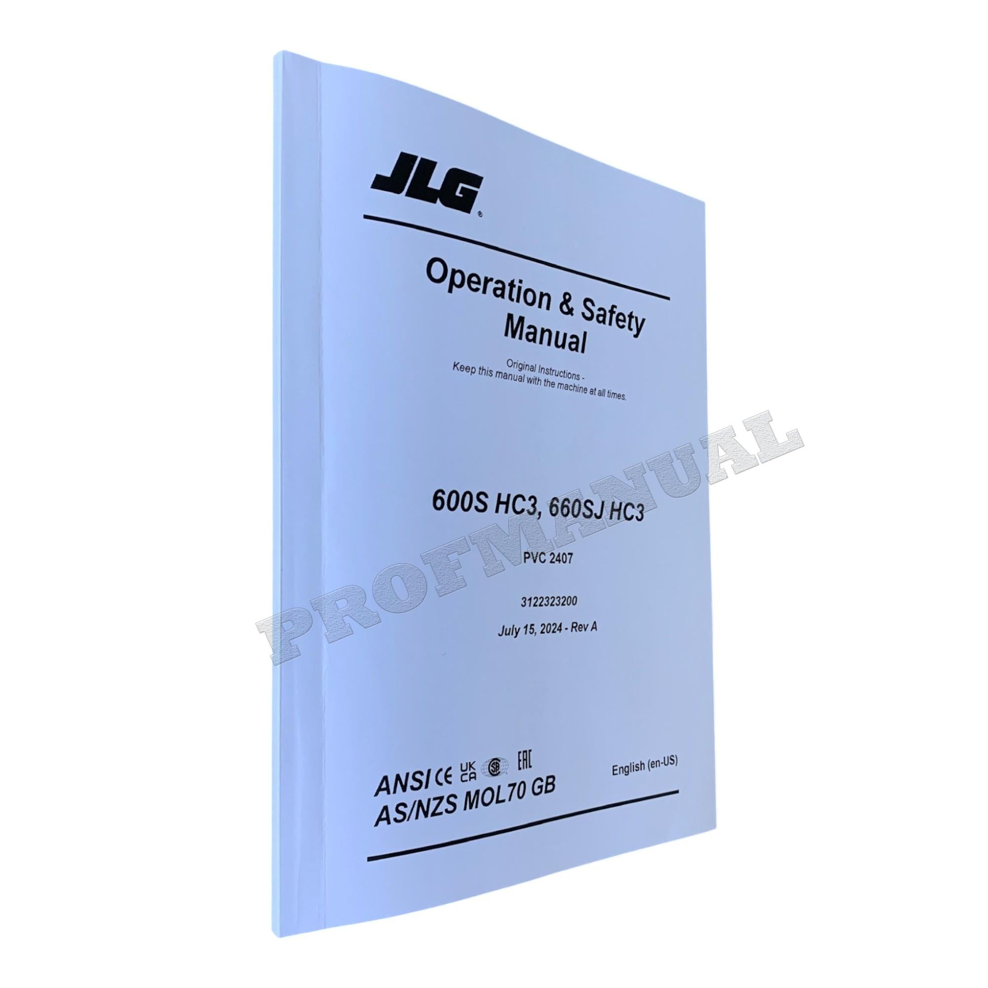 JLG 660SJ HC3 Boom Lift Maintenance Operation Operators Manual