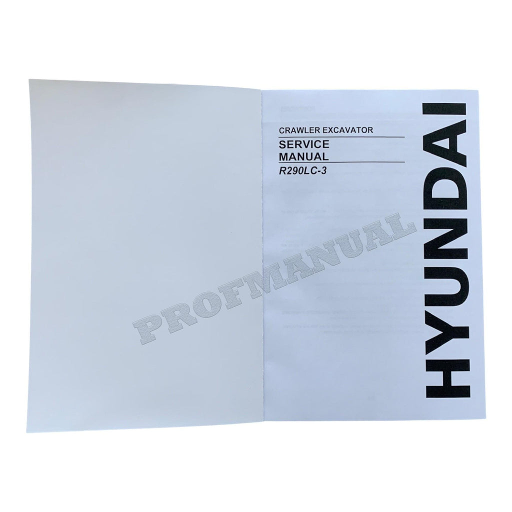 Manual de servicio y reparación de tapa dura de la excavadora sobre cadenas Hyundai R290LC-3